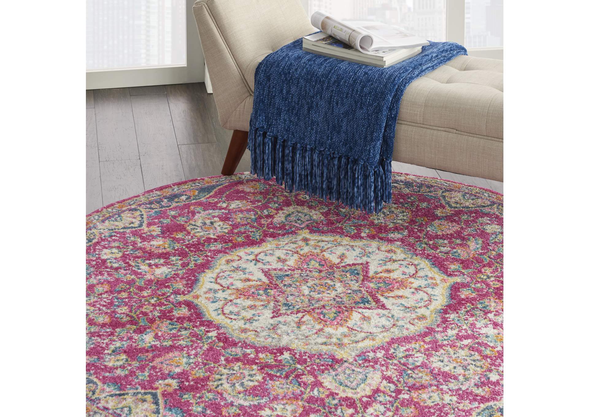 Nourison Passion Bohemian Pink Colored Area Rug,Nourison