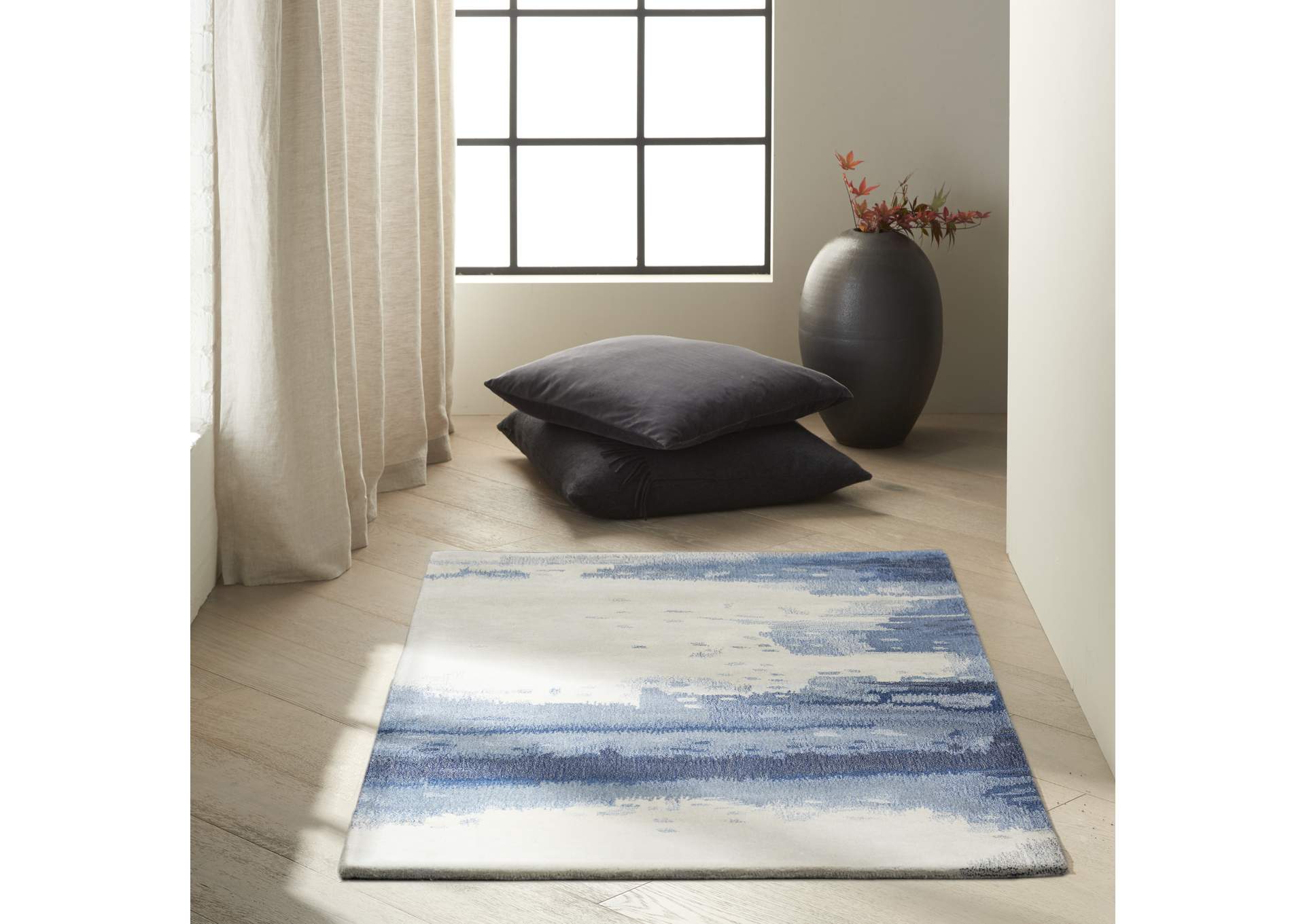 Calvin Klein Home Luster Wash SW17 Blue 3'x5' Area Rug,Nourison