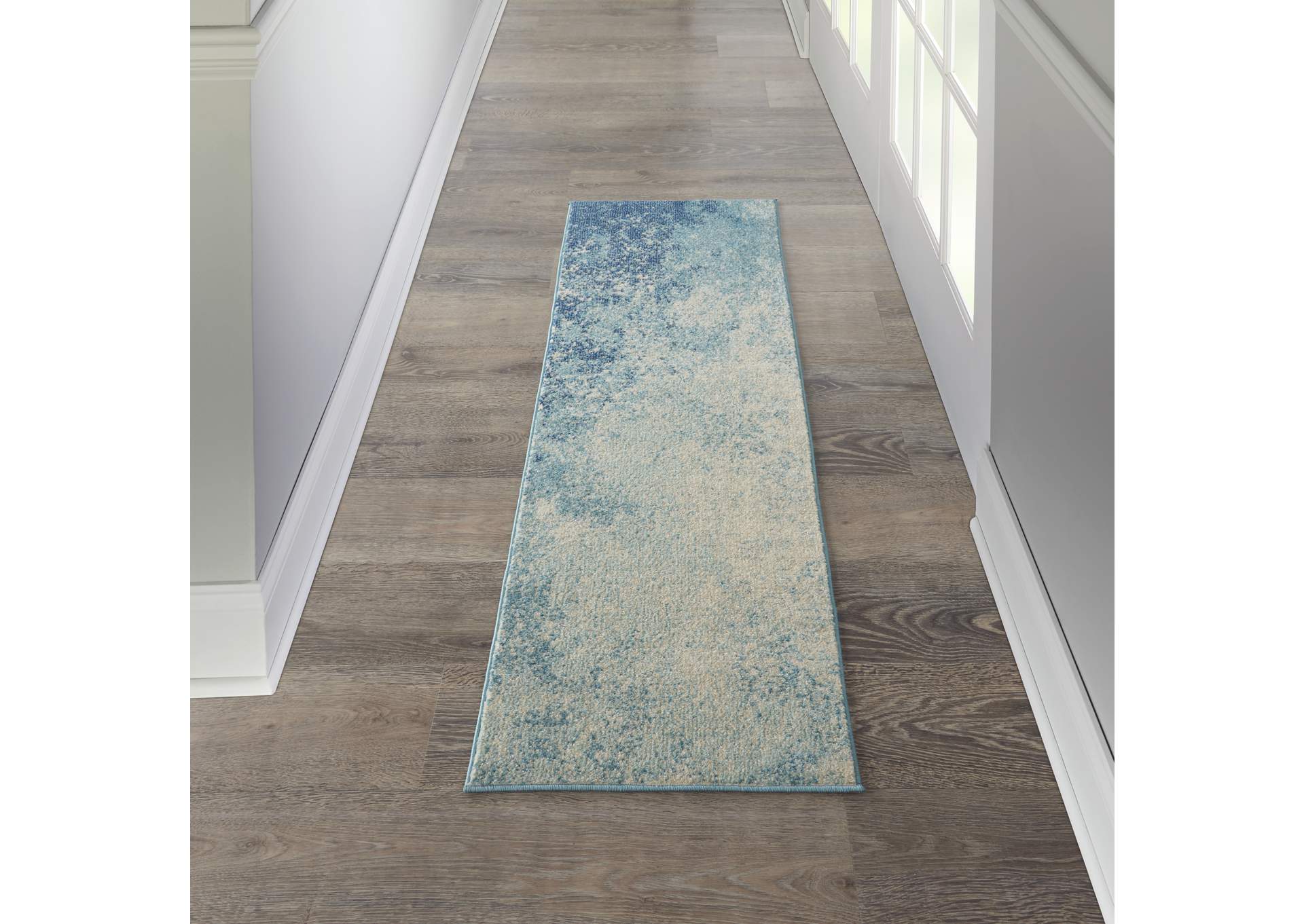 Nourison Passion 8' Runner Navy Light Blue Area Rug,Nourison