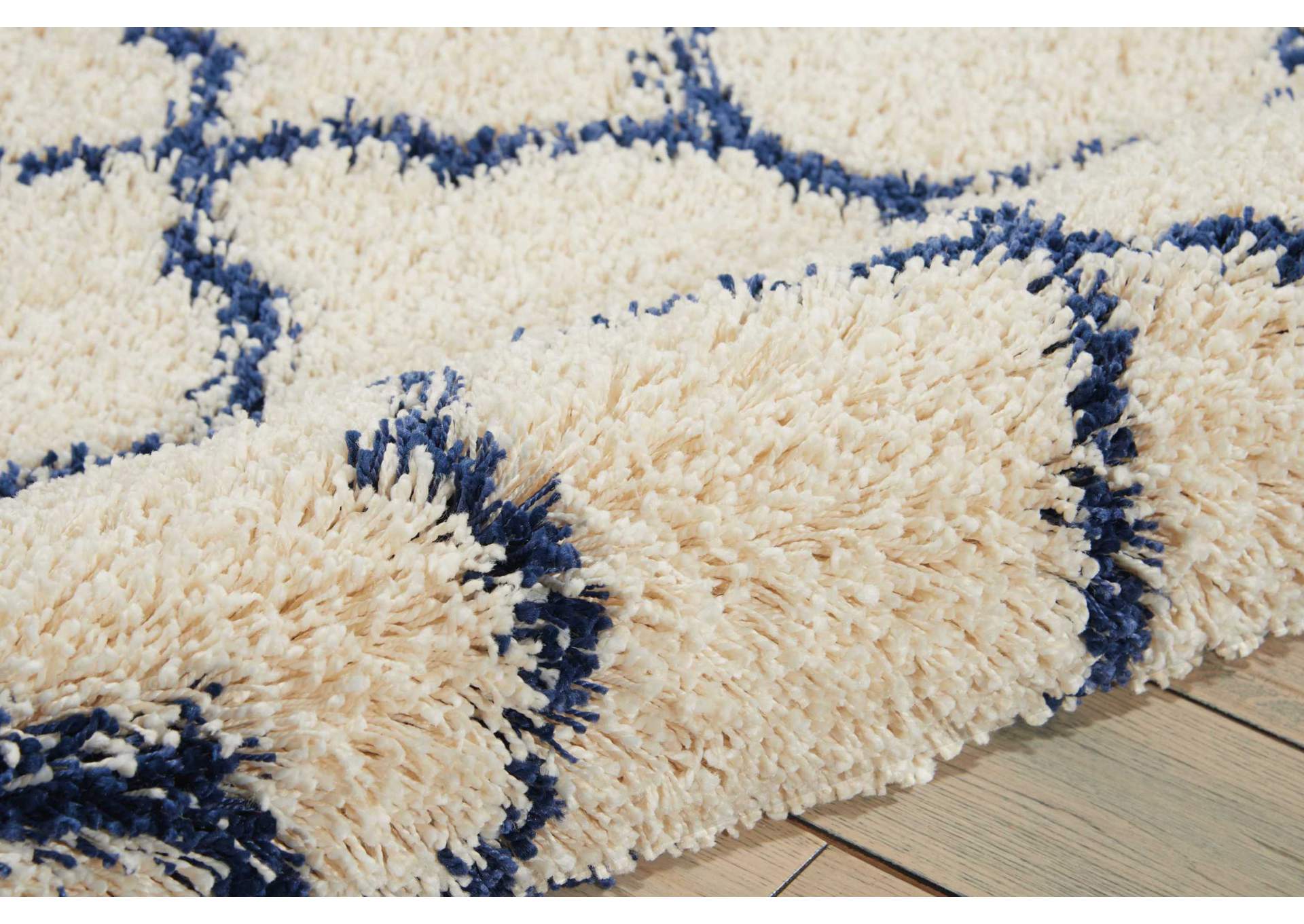 Nourison Amore AMOR2 Blue and Ivory 8' Round Rug,Nourison