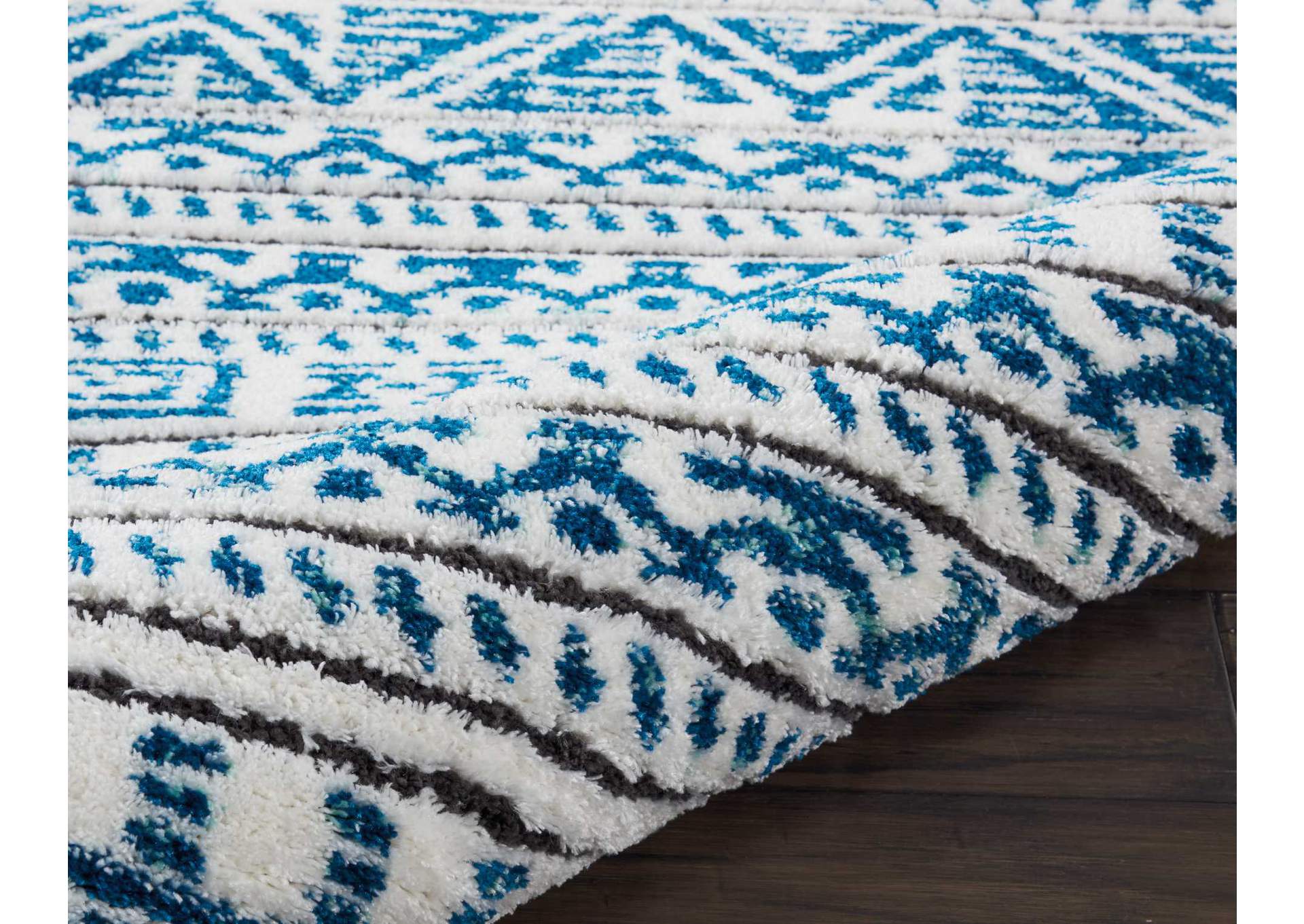 Nourison Kamala DS503 Blue and White 8' Runner Hallway Rug,Nourison