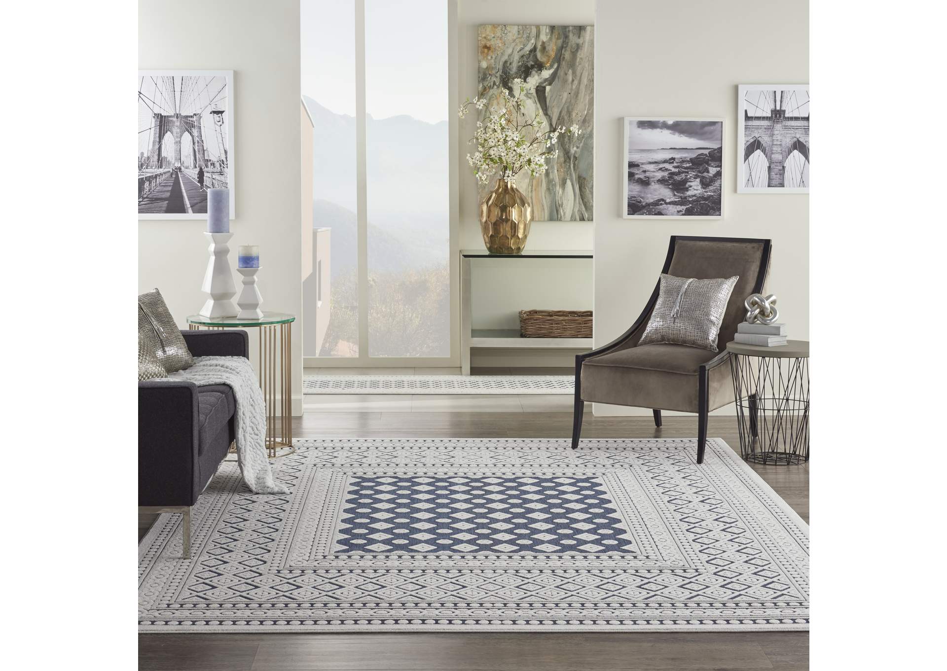 Nourison Key Largo 8'x10' Blue Area Rug,Nourison
