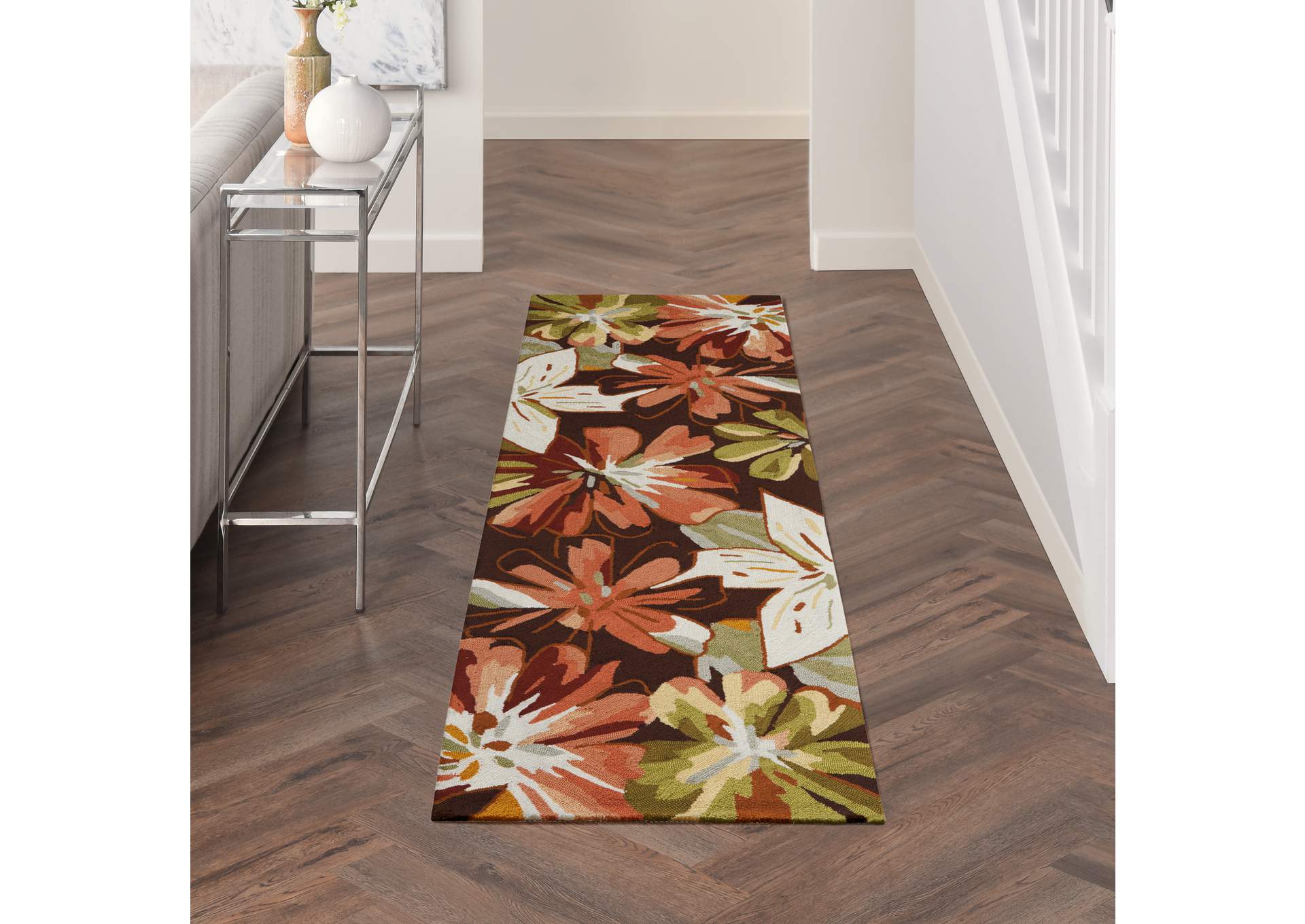 Nourison Fantasy FA16 Multicolor 8' Runner Hallway Rug,Nourison