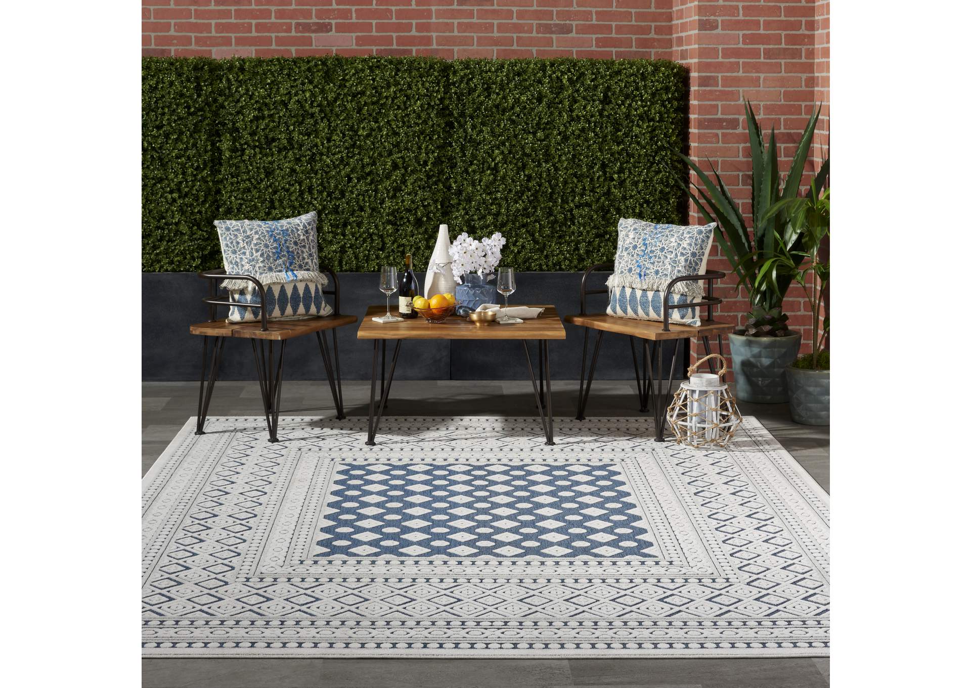 Nourison Key Largo 9'x12' Blue Area Rug,Nourison