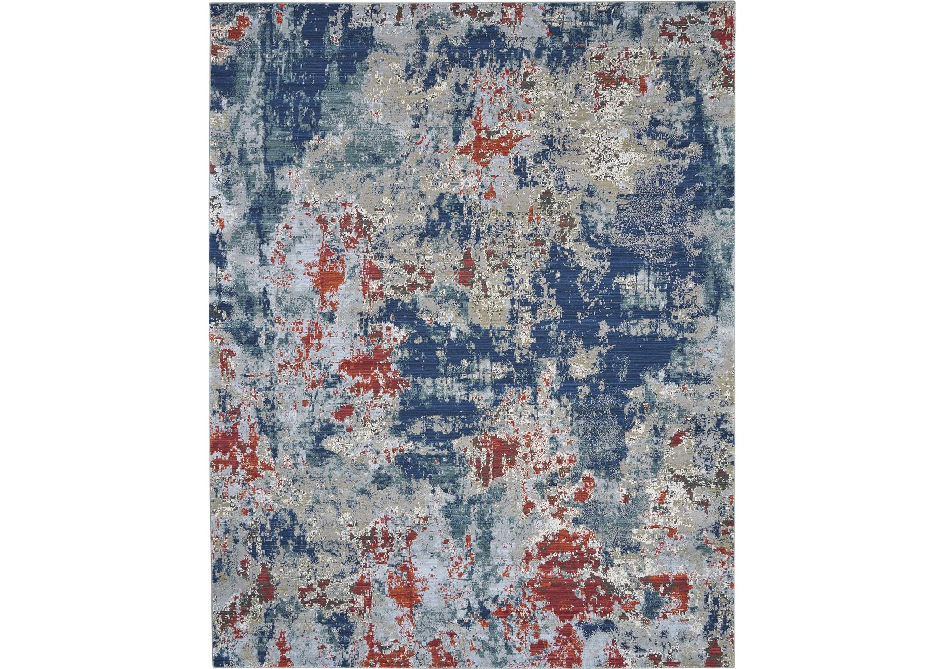 Nourison Artworks ATW01 Blue and Red 10'x13' Rug,Nourison