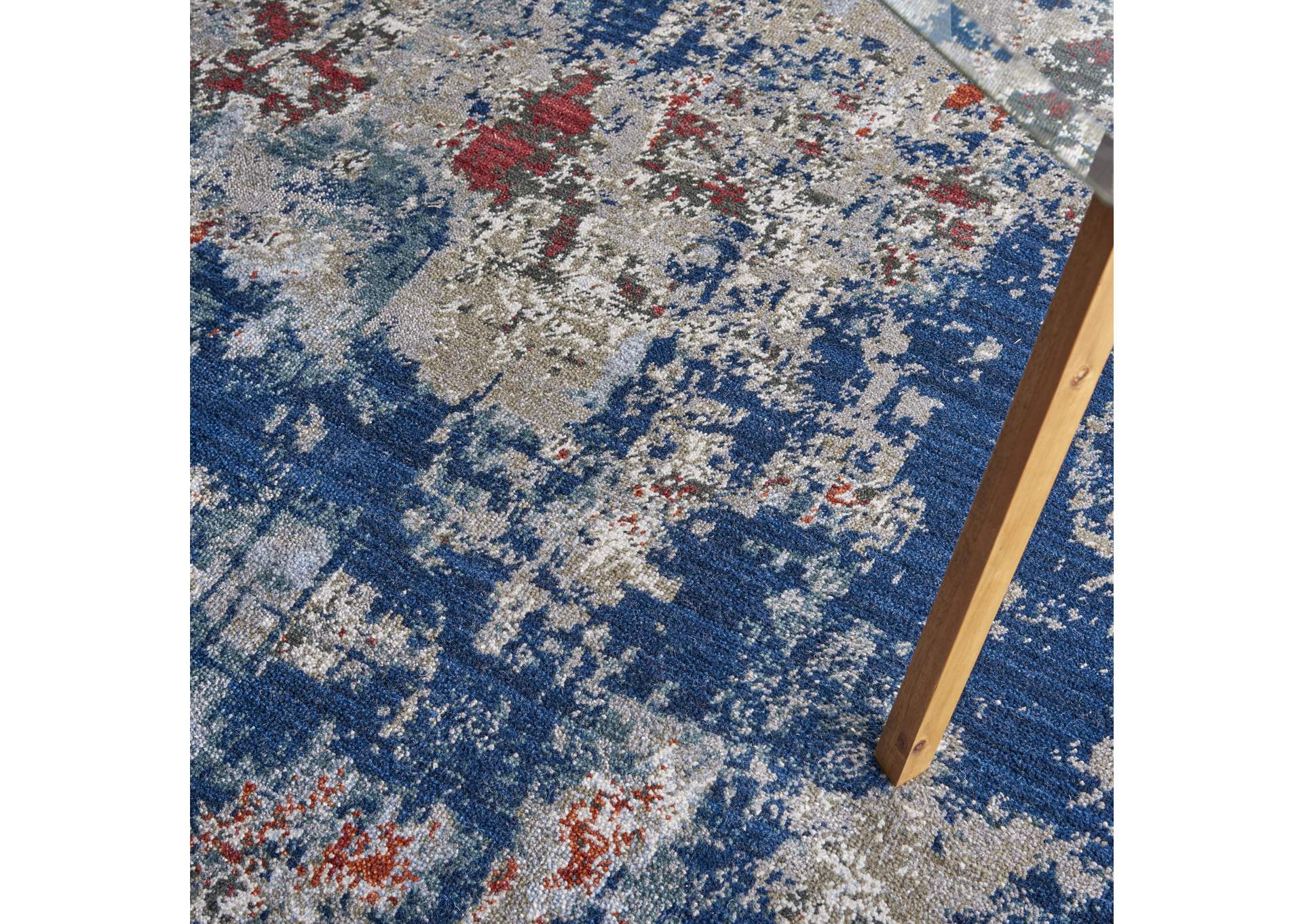 Nourison Artworks ATW01 Blue and Red 9'x12' Rug,Nourison