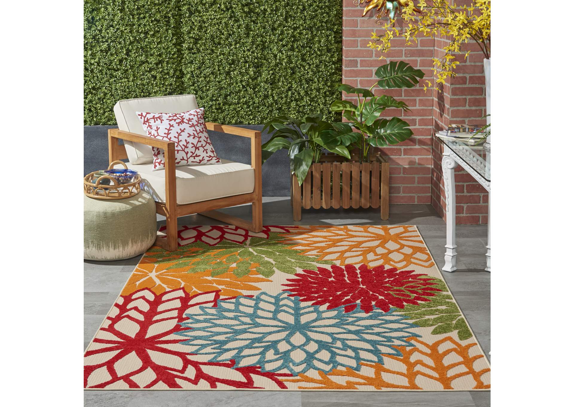 Nourison Aloha ALH05 Green 4'x6' Indoor-outdoor Area Rug,Nourison