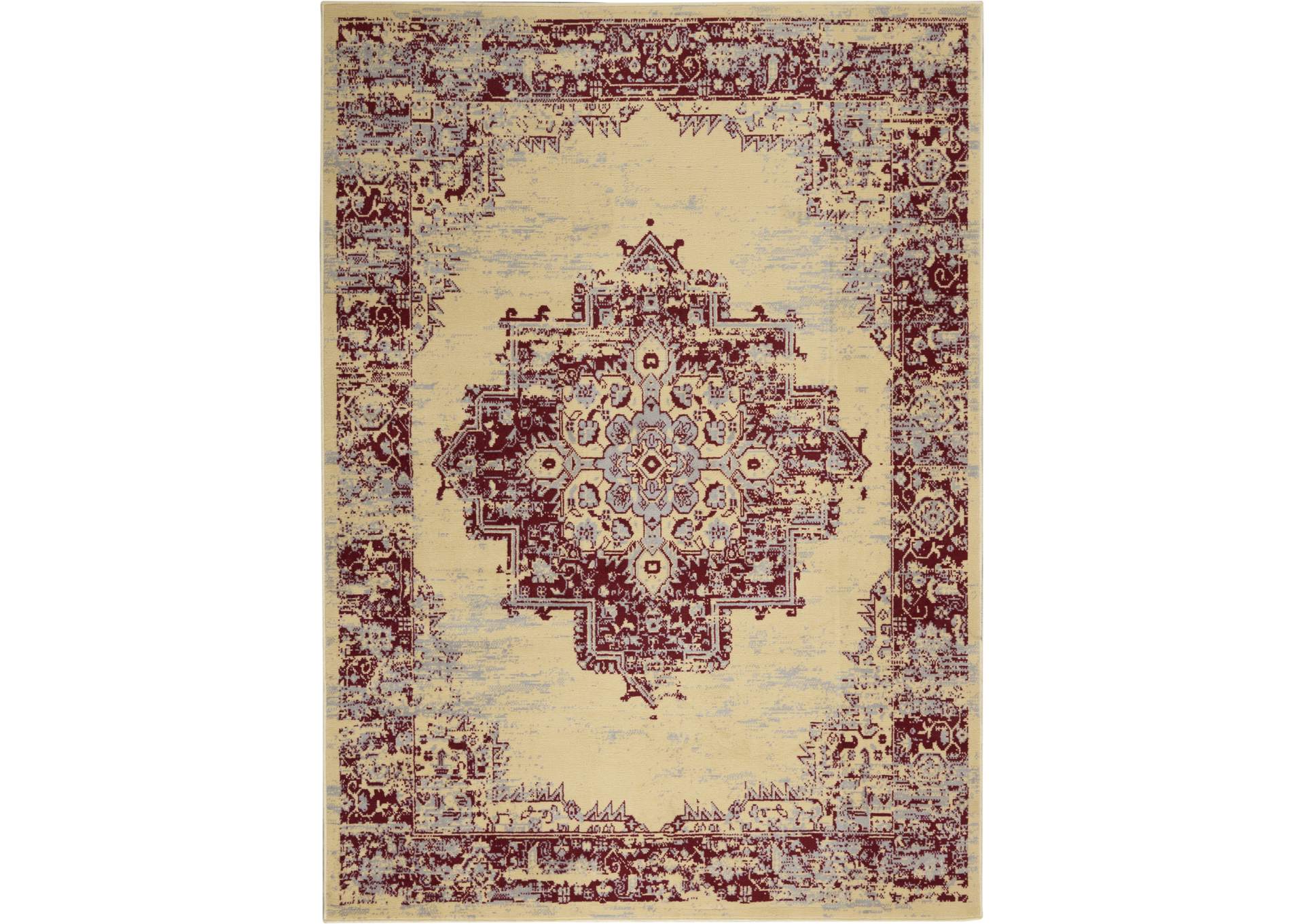 Nourison Grafix GRF14 Red and White 5'x7' Area Rug,Nourison