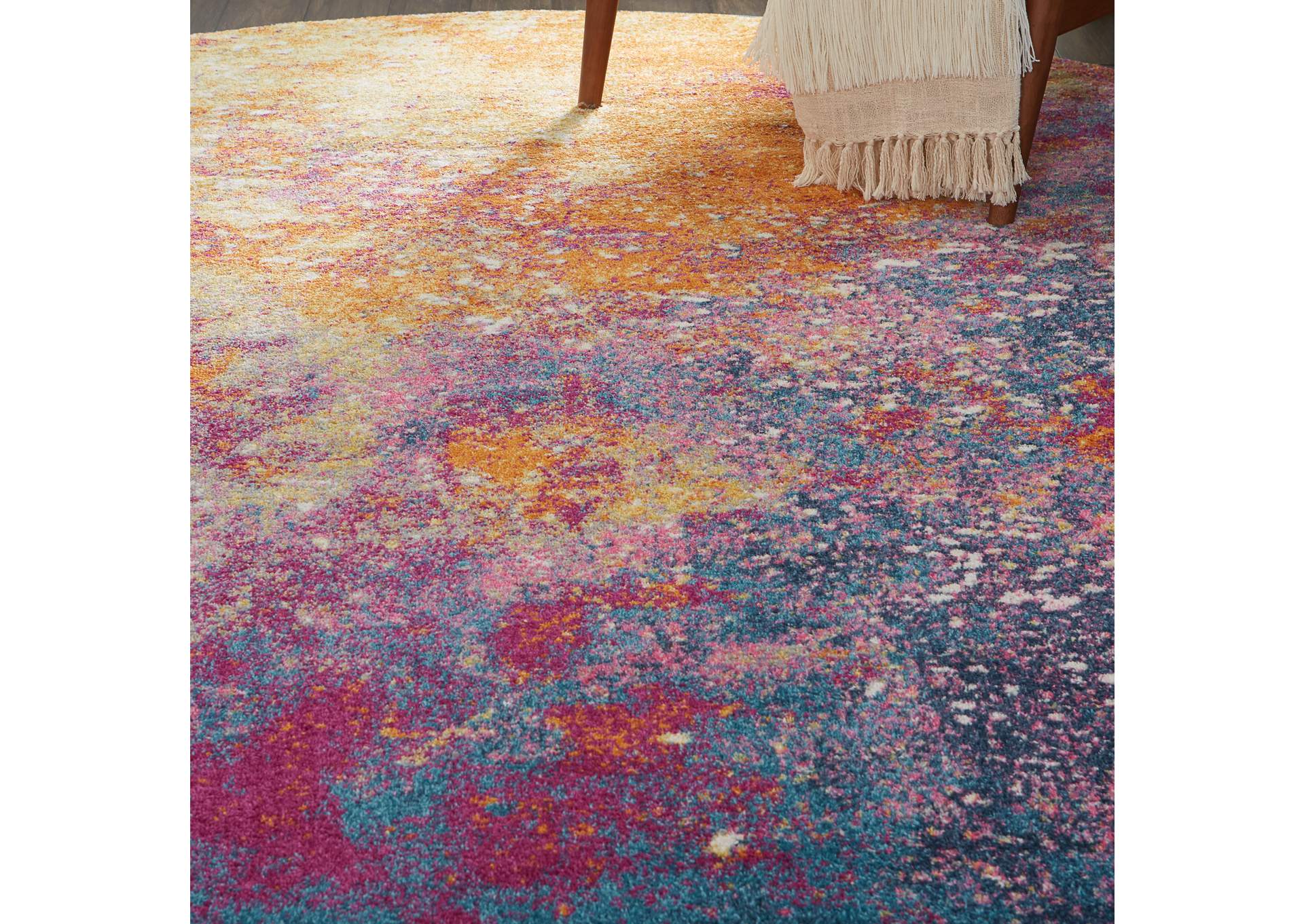 Nourison Passion PSN10 Multicolor 8' Round Large Rug,Nourison