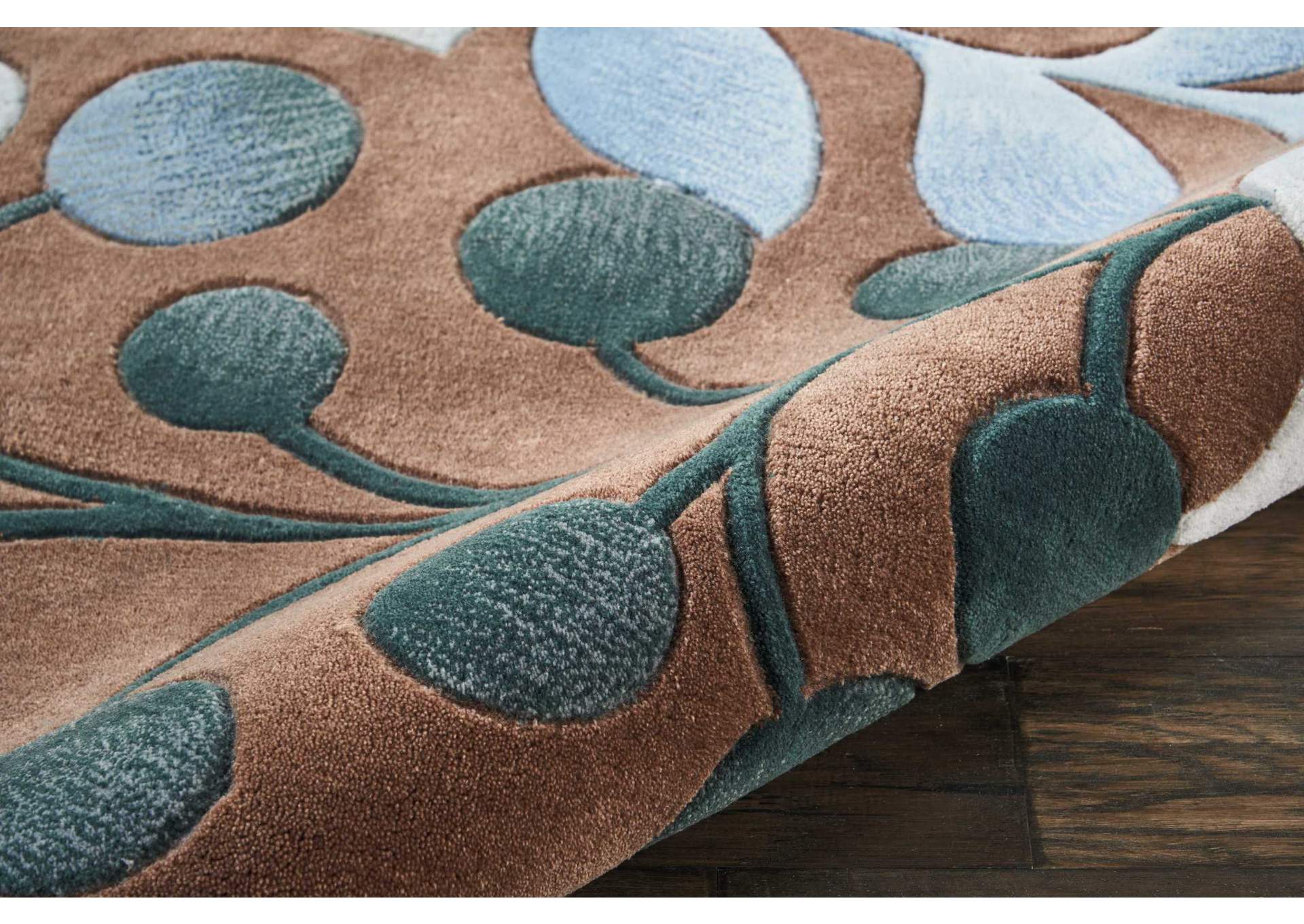 Nourison Contour CON02 Brown 8' Round Rug,Nourison