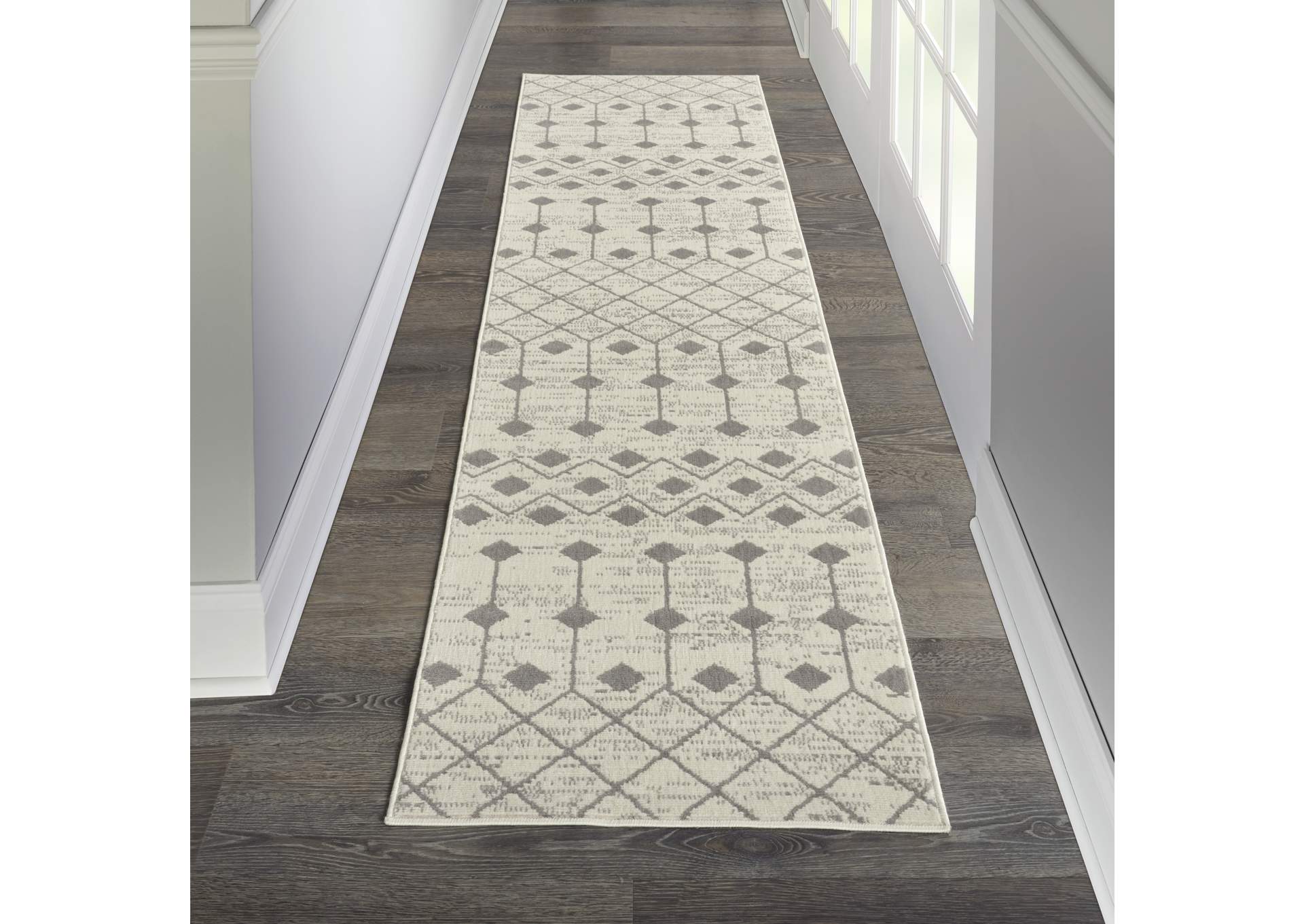 Nourison Grafix 10' Runner Ivory Area Rug,Nourison