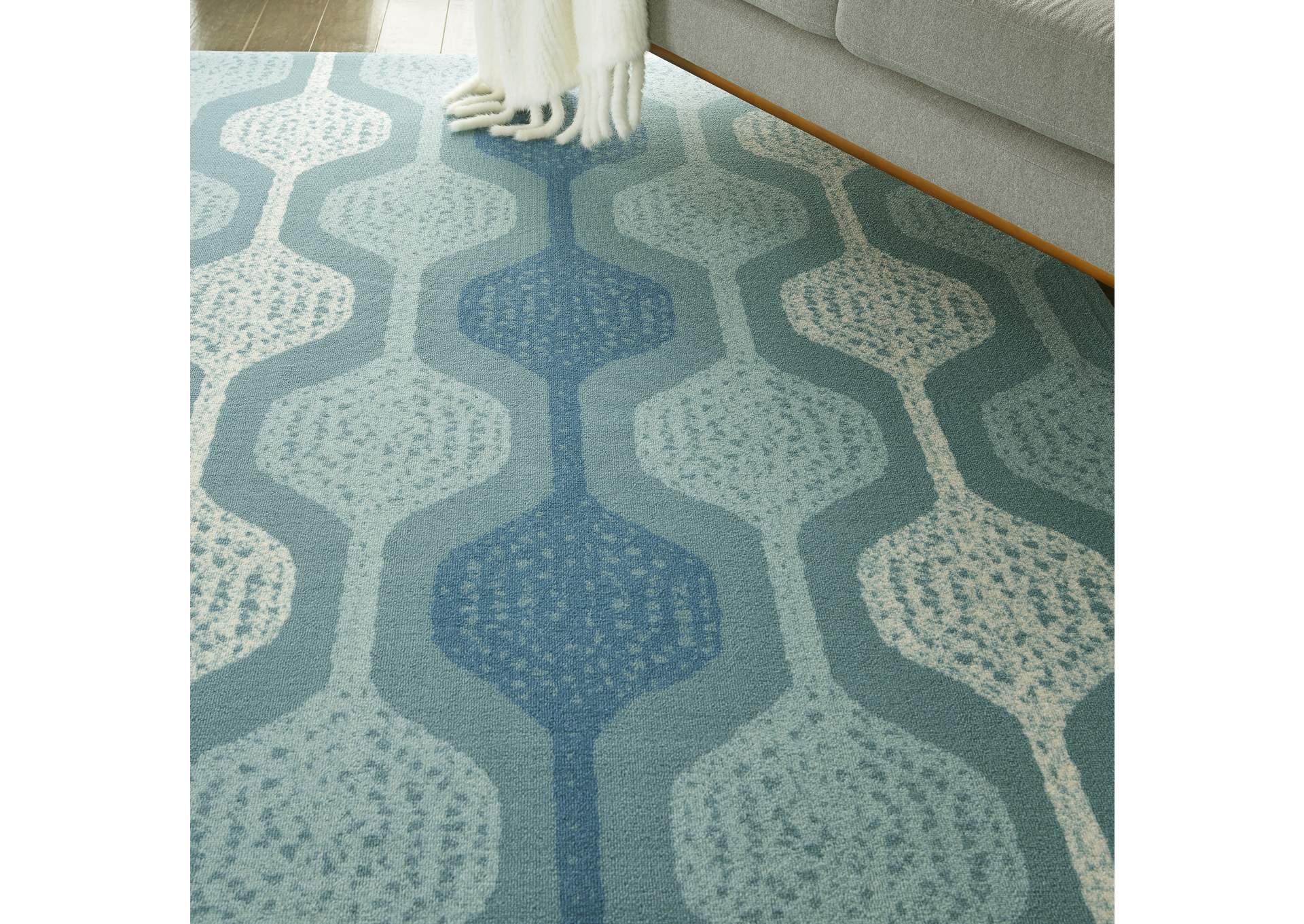 Waverly Sun N Shade SND70 Blue 10'x13' Oversized Indoor-outdoor Rug,Nourison