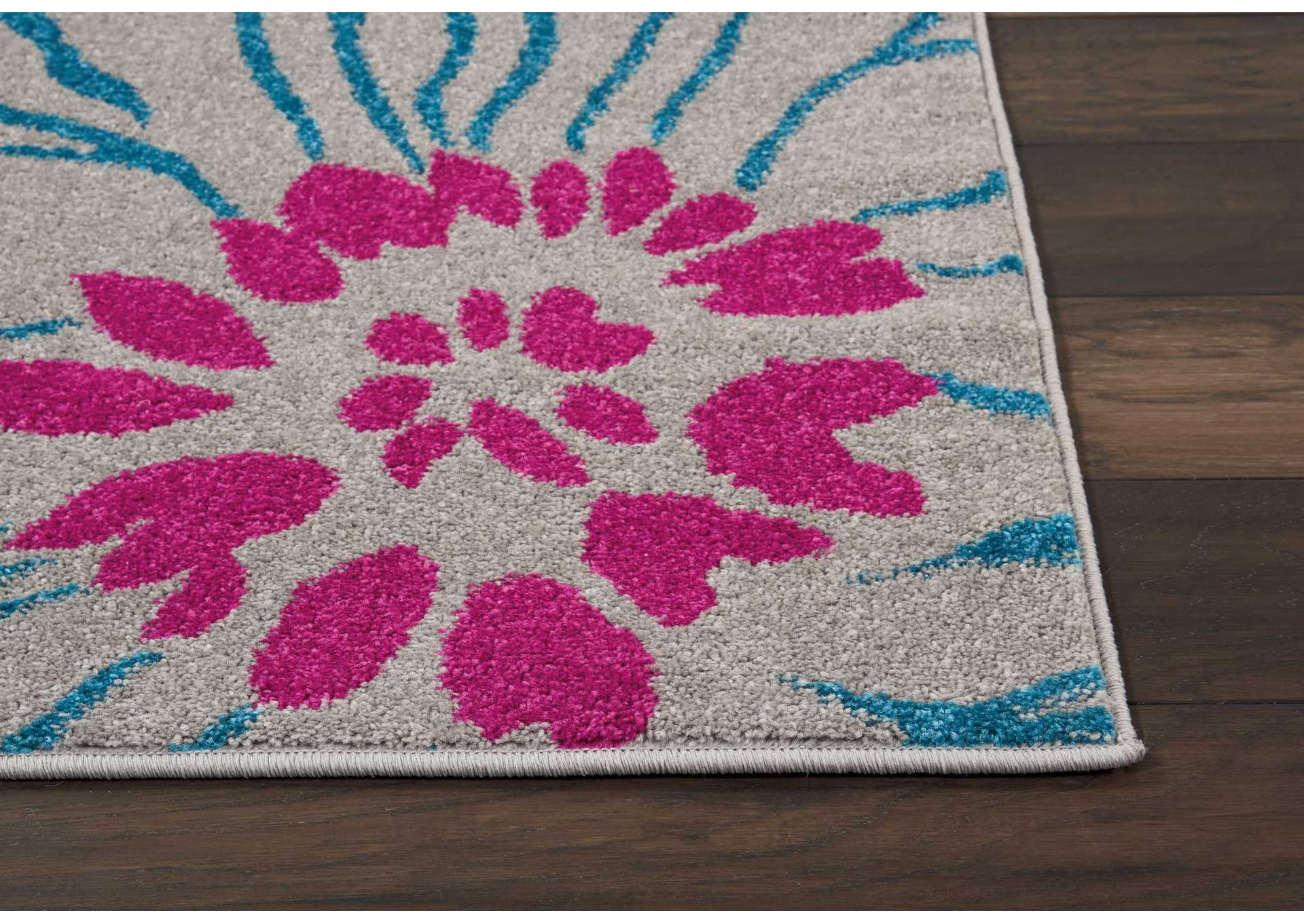 Nourison Passion PSN17 Pink and Grey 7'x10' Large Rug,Nourison