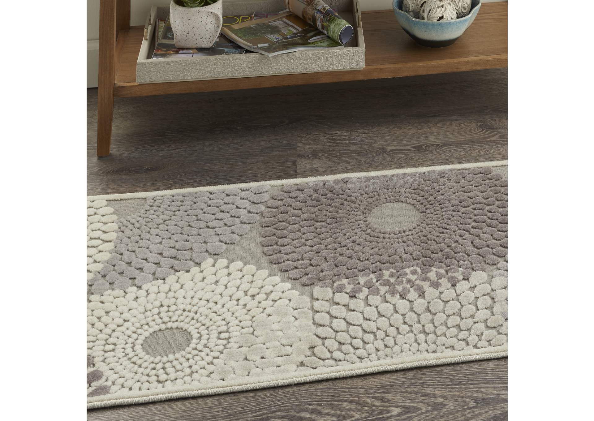 Nourison Graphic Illusions 2'x4' Grey Area Rug,Nourison