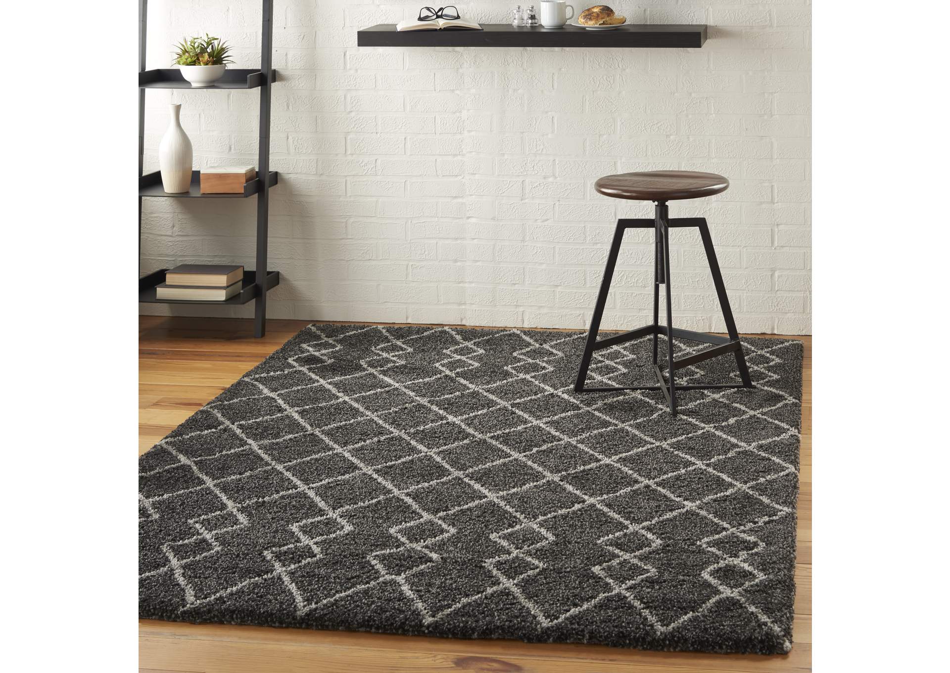 Nourison Martil MAT01 Charcoal 5'x7' Moroccan Area Rug,Nourison