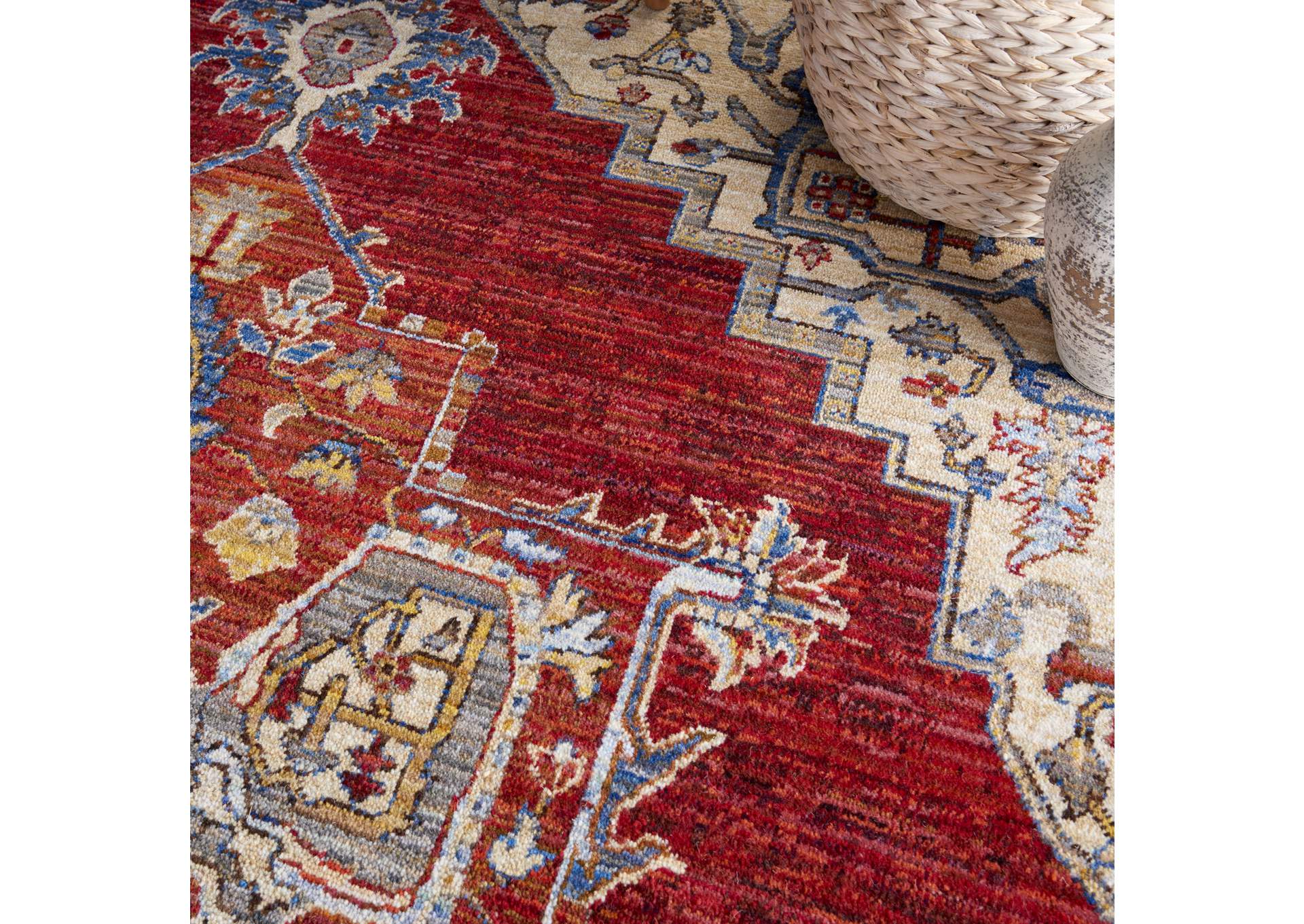 Nourison Majestic 9'x12' Red Multicolor Persian Area Rug,Nourison