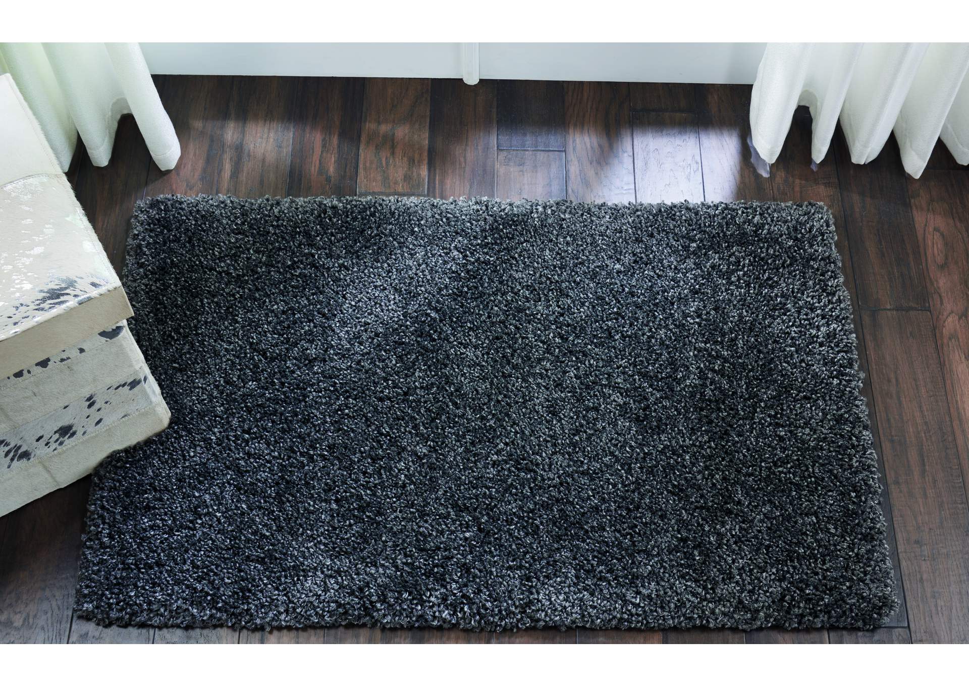 Nourison Malibu Shag MSG01 Charcoal 3'x4' Area Rug,Nourison