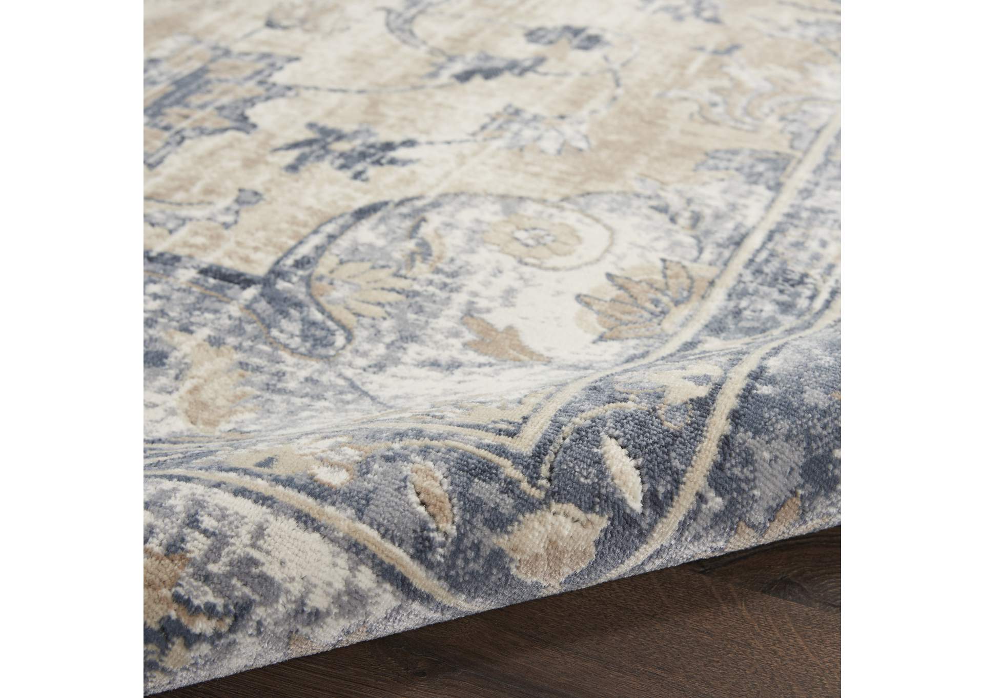 Malta by kathy ireland Home MAI13 Blue/Ivory 9'x12' Area Rug,Nourison