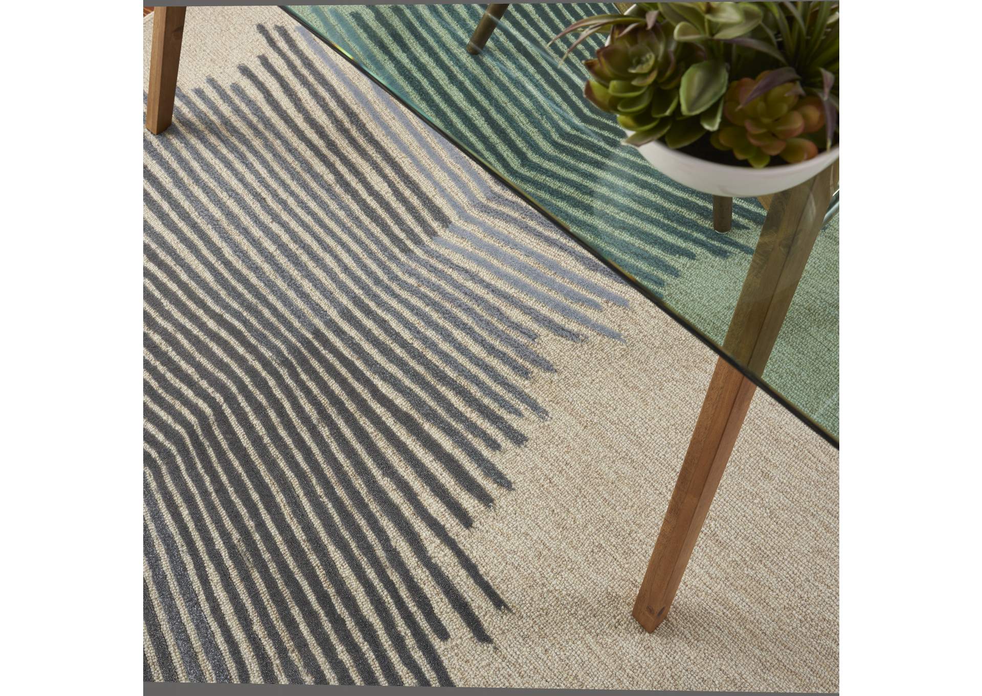 Nourison Symmetry SMM06 Ivory 4'x6' Area Rug,Nourison