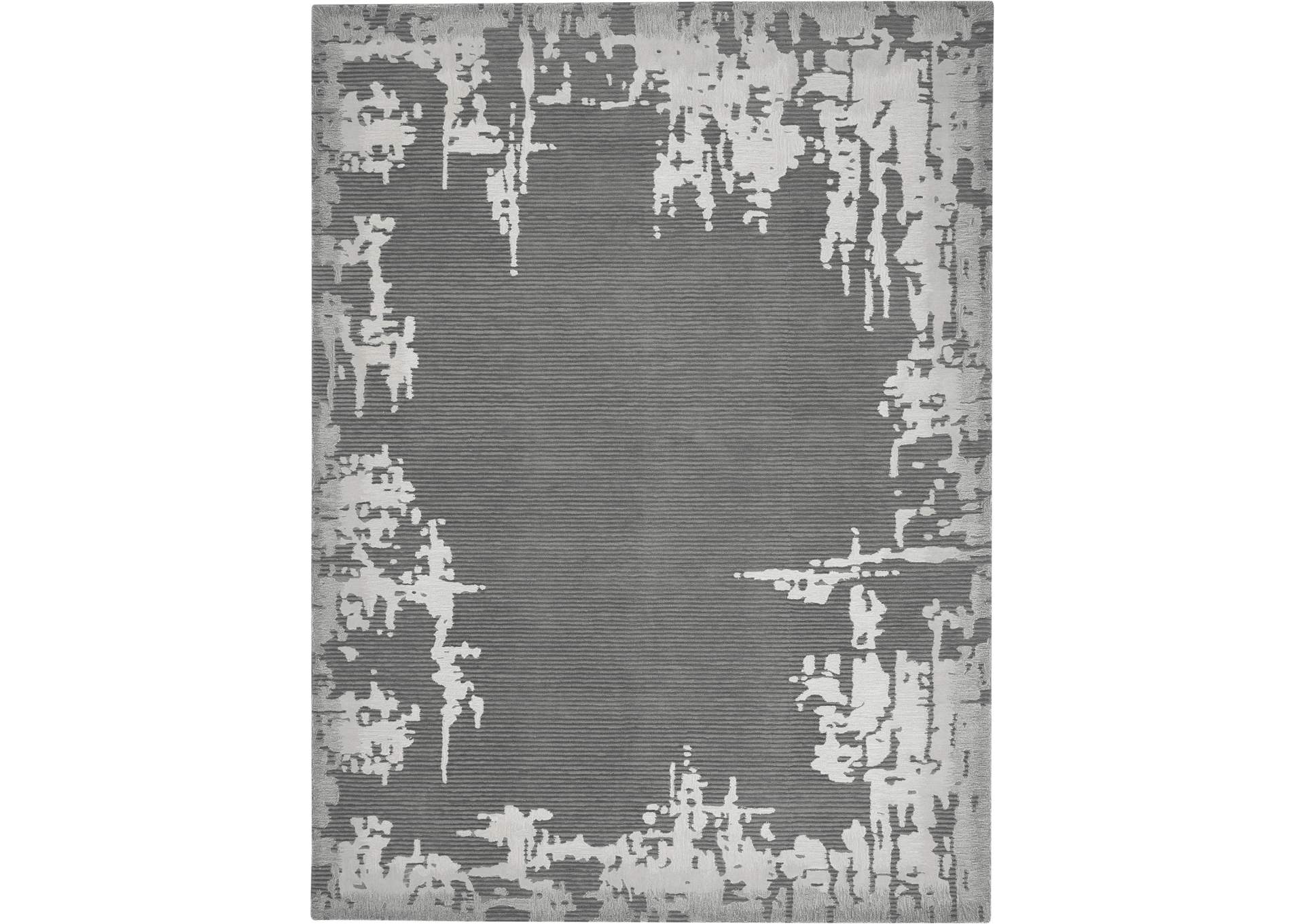 Nourison Symmetry SMM02 Ivory and Grey 9'x12' Oversized Textured Rug,Nourison
