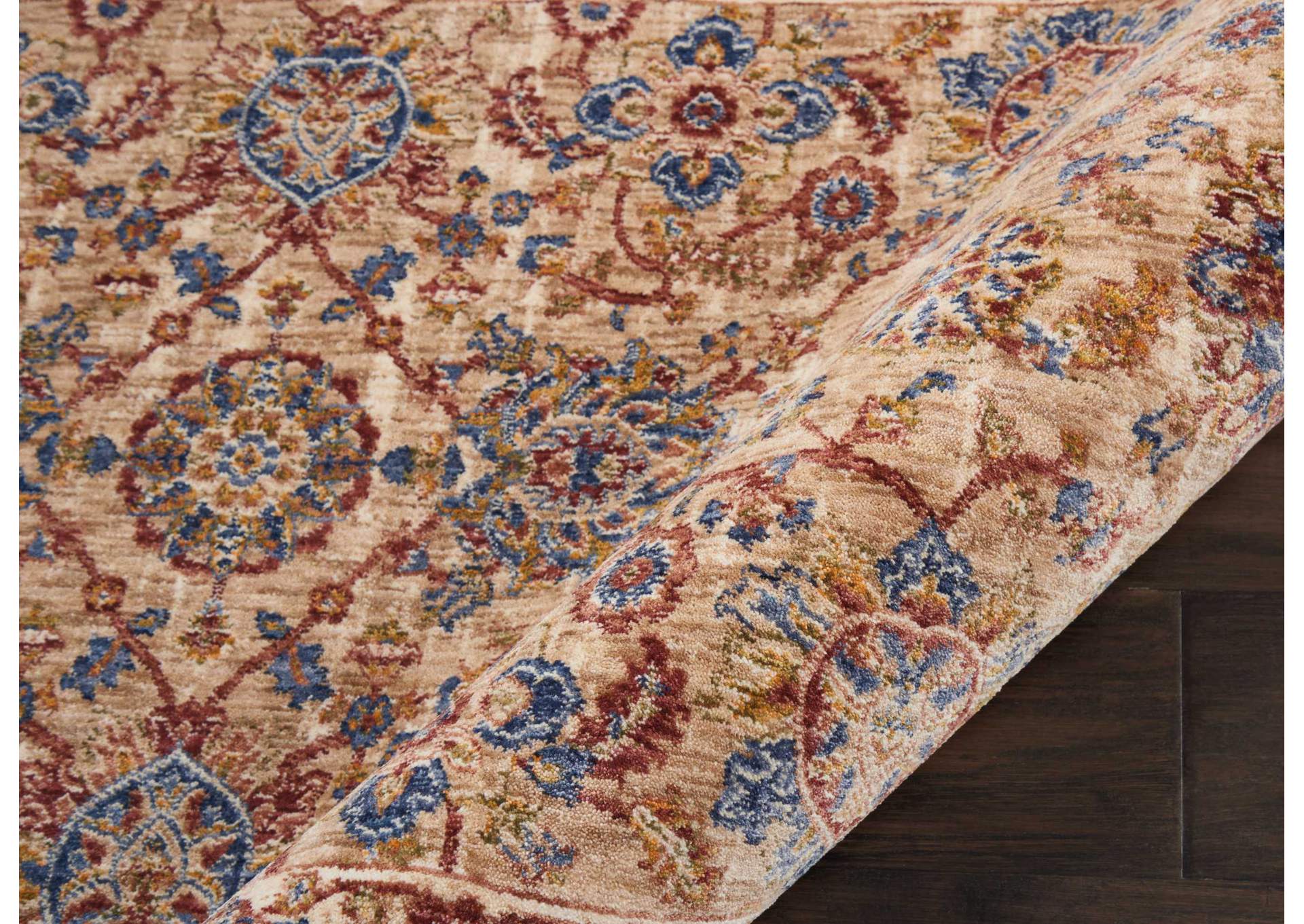 Nourison Lagos LAG04 Beige Multicolor 8' Runner Low-pile Hallway Rug,Nourison