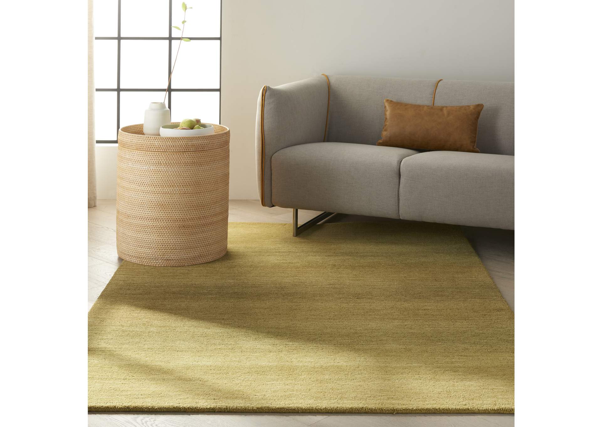 Calvin Klein Linear Glow GLO01 Green 4'x6' Area Rug,Nourison