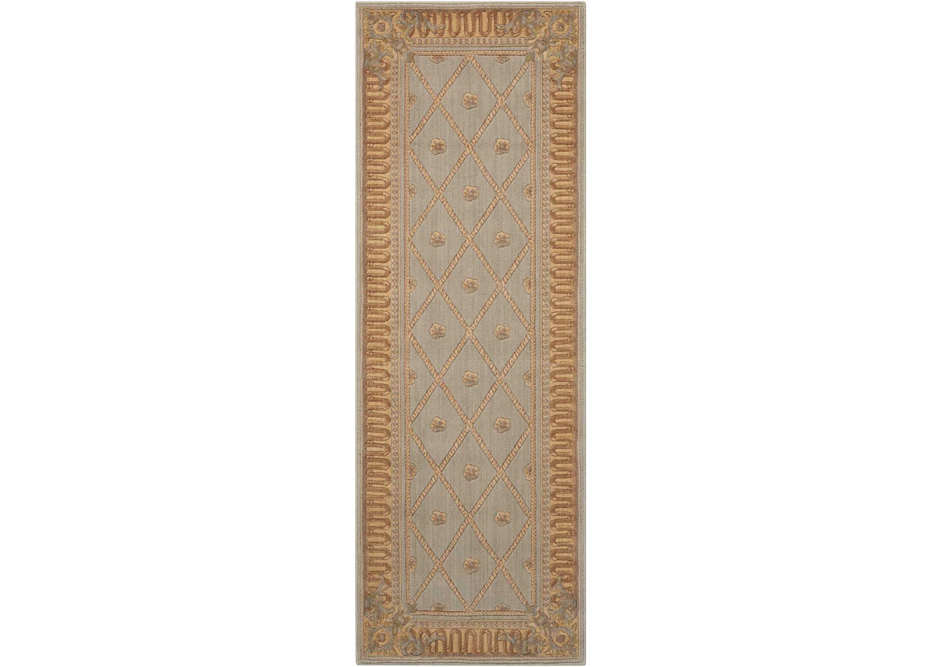 Nourison Ashton House AS03 Blue 6' Runner Hallway Rug,Nourison