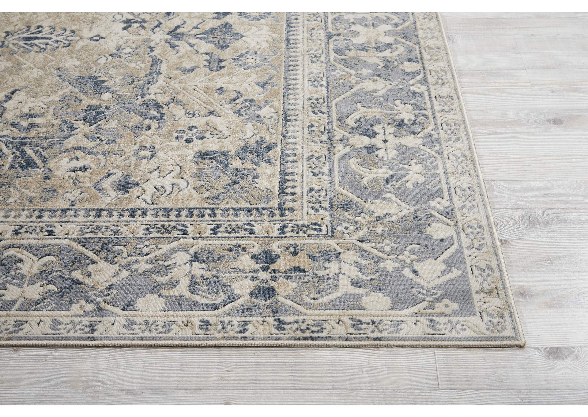kathy ireland Home Malta MAI05 Blue and Ivory 5'x8' Area Rug,Nourison