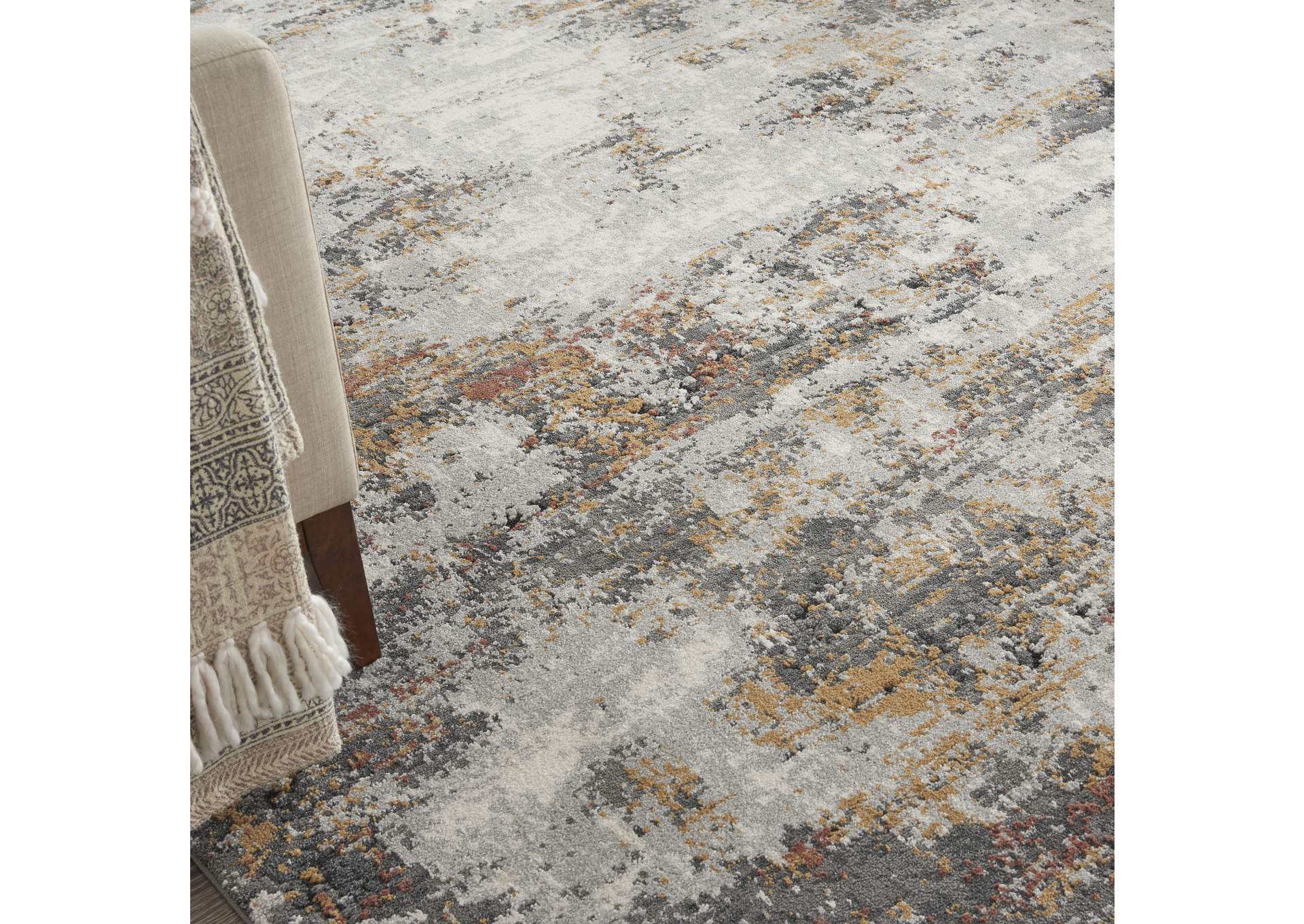 Nourison Tangra 8'x10' Grey Multi Area Rug,Nourison