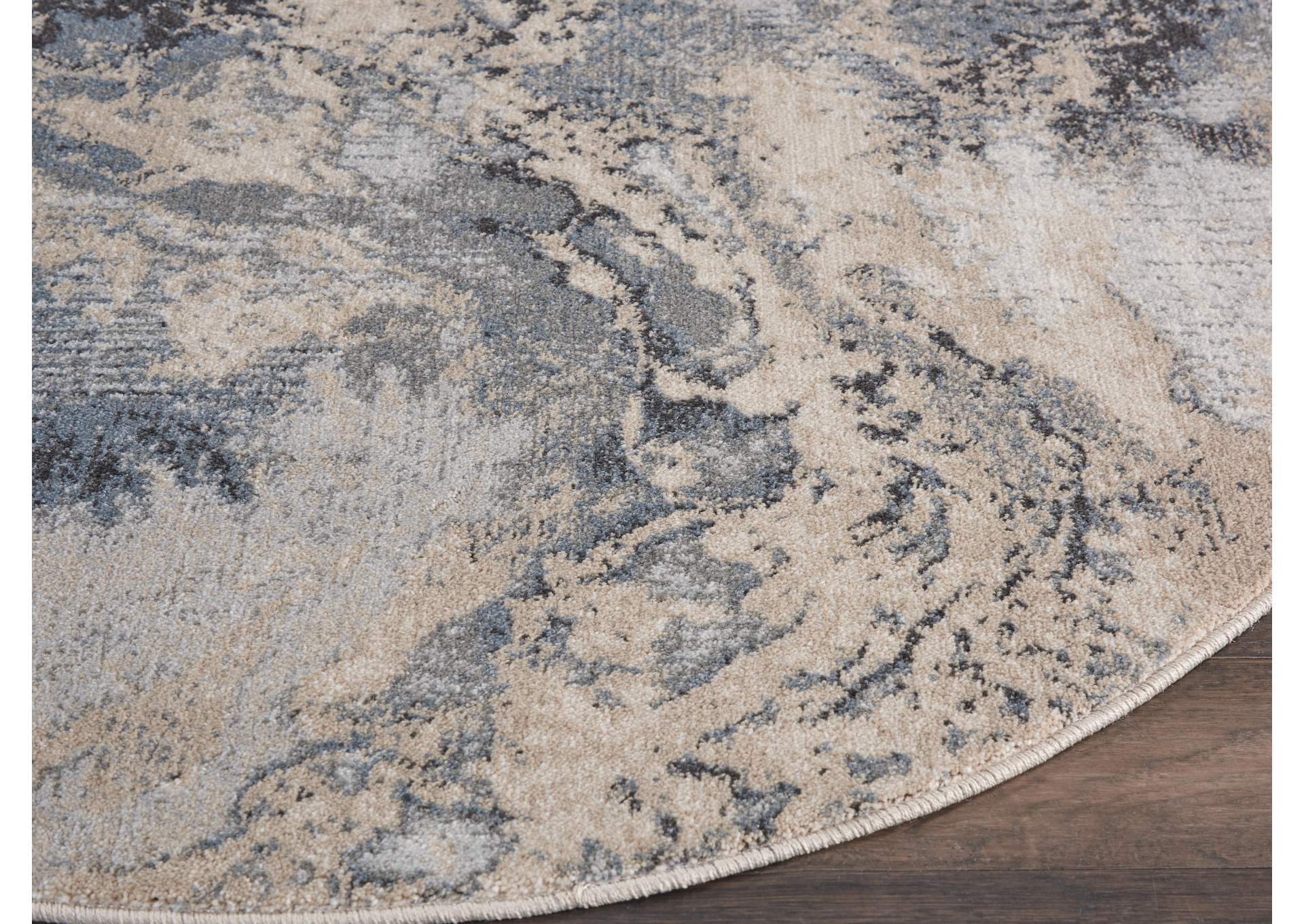Nourison Maxell MAE08 Grey 5' Round Area Rug,Nourison