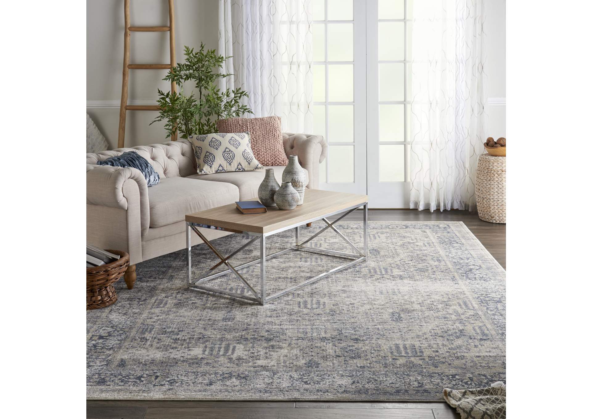 Malta by kathy ireland Home MAI12 Ivory/Blue 9'x12' Area Rug,Nourison