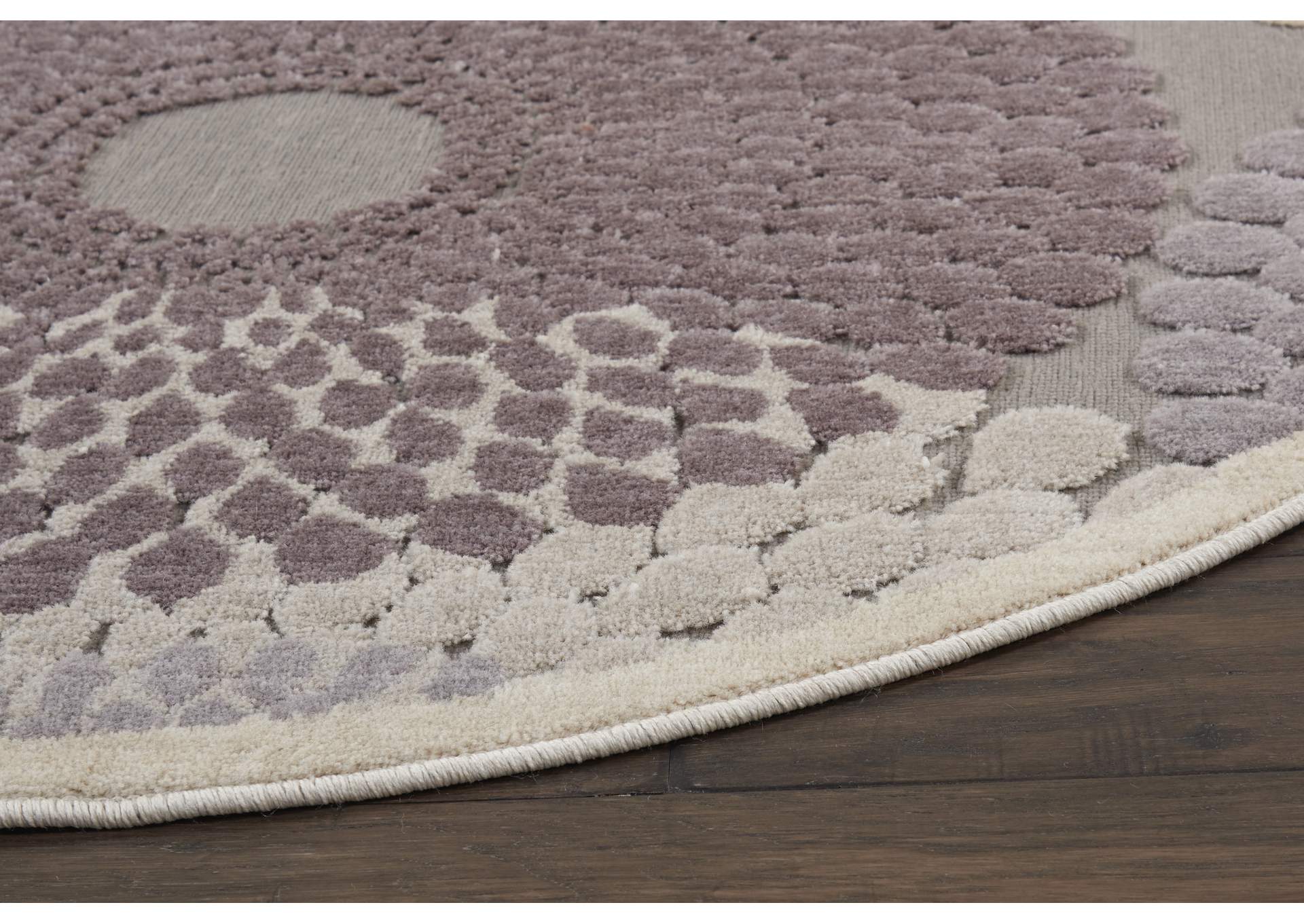 Nourison Graphic Illusions GIL04 Grey 4' Round Area Rug,Nourison