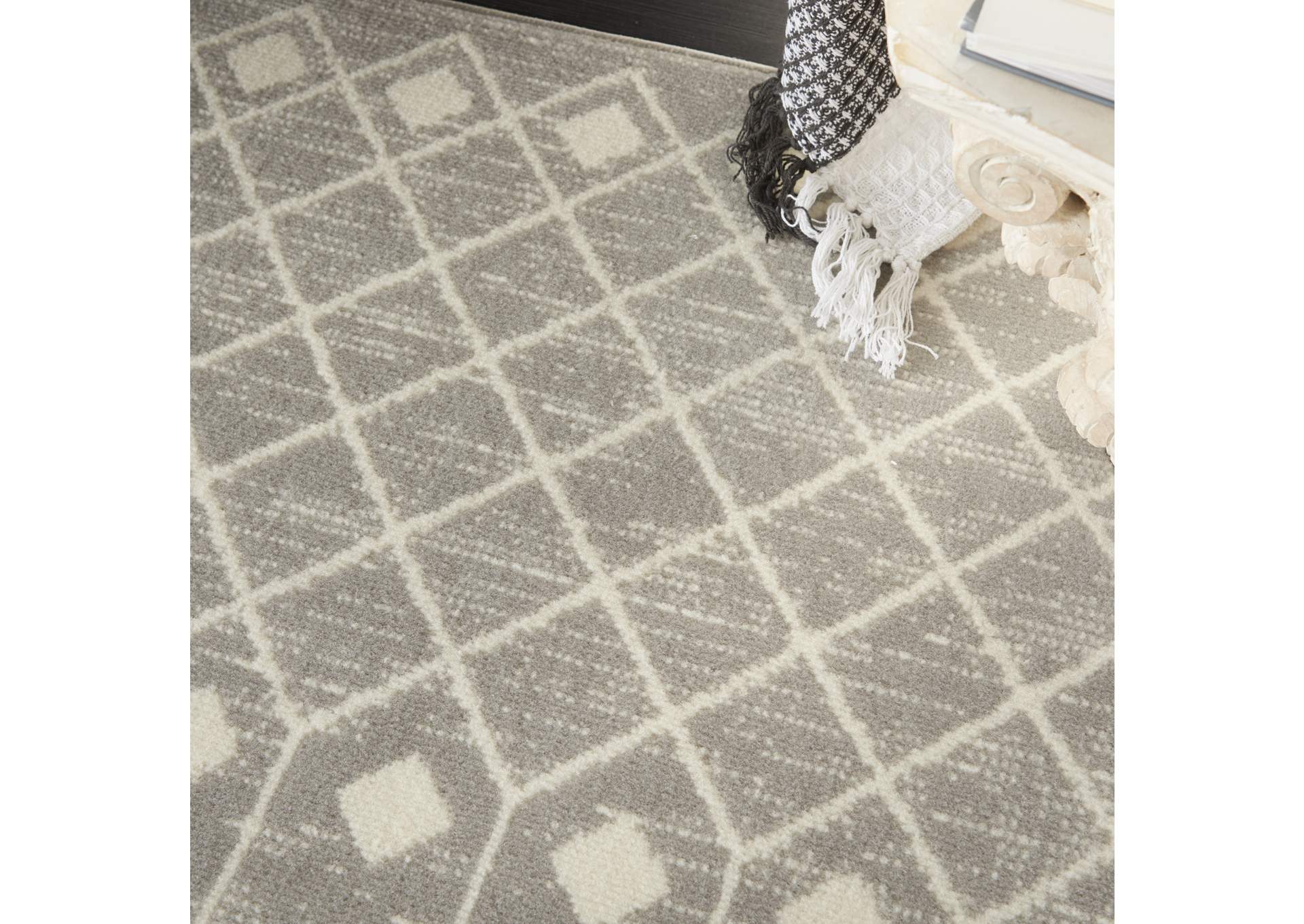 Nourison Grafix 4'x6' Grey Area Rug,Nourison