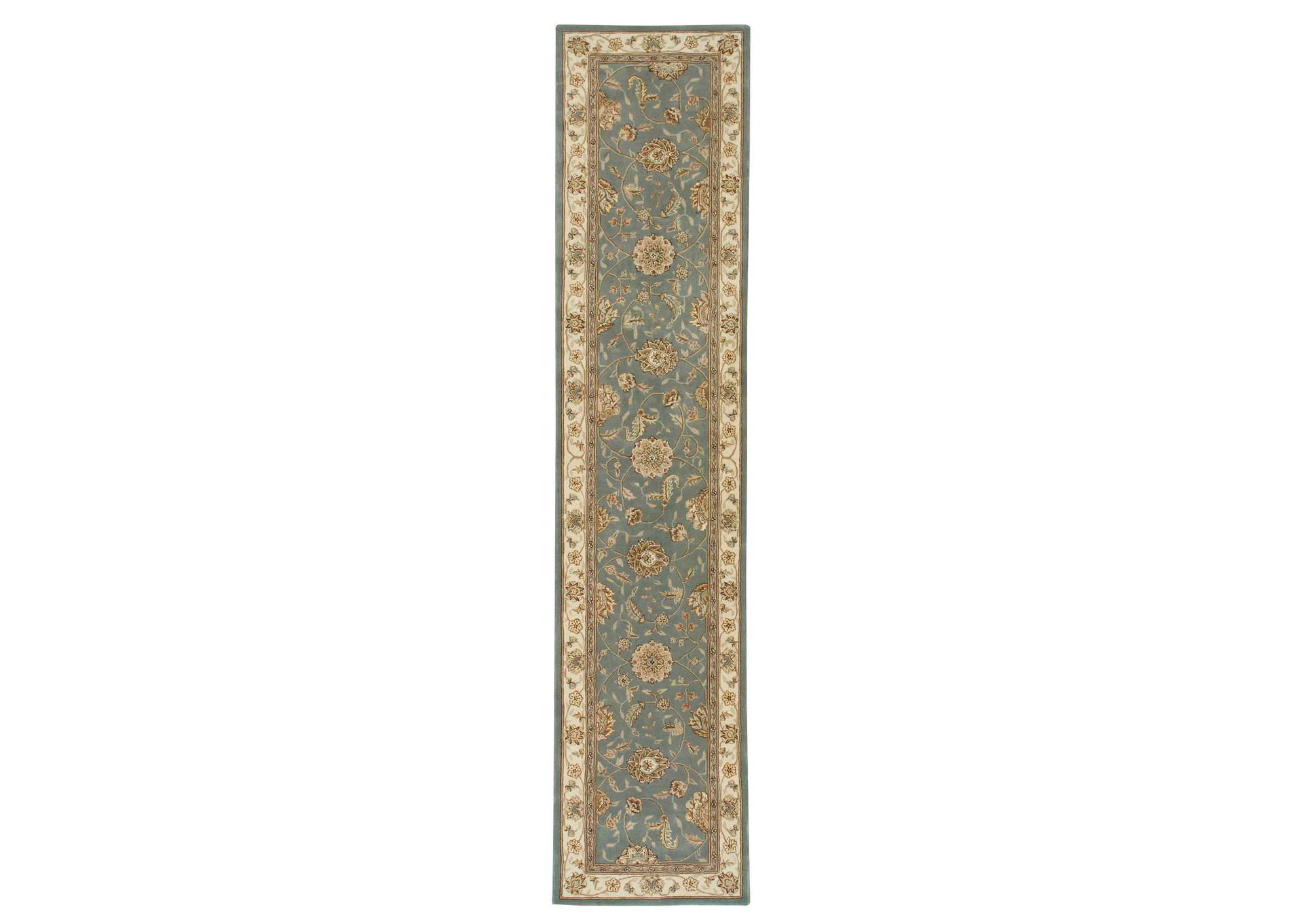 Nourison 2000 2210 Blue 12' Runner Area Rug,Nourison