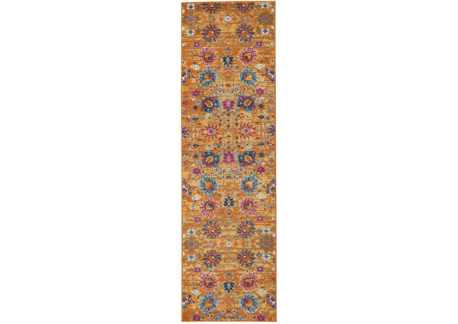 Nourison Passion PSN01 Orange 8' Runner Hallway Rug,Nourison