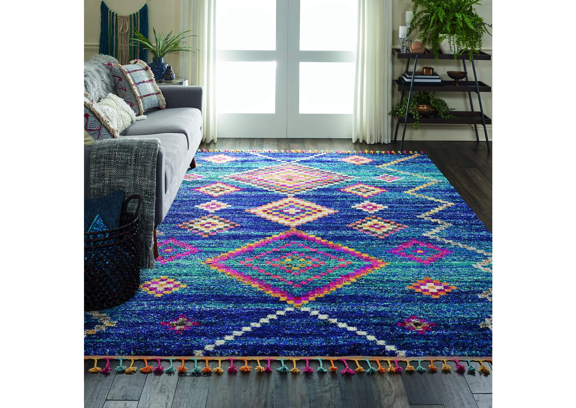 Nourison Nomad NMD05 Dark Blue Multicolor 7'x10' Large Rug,Nourison