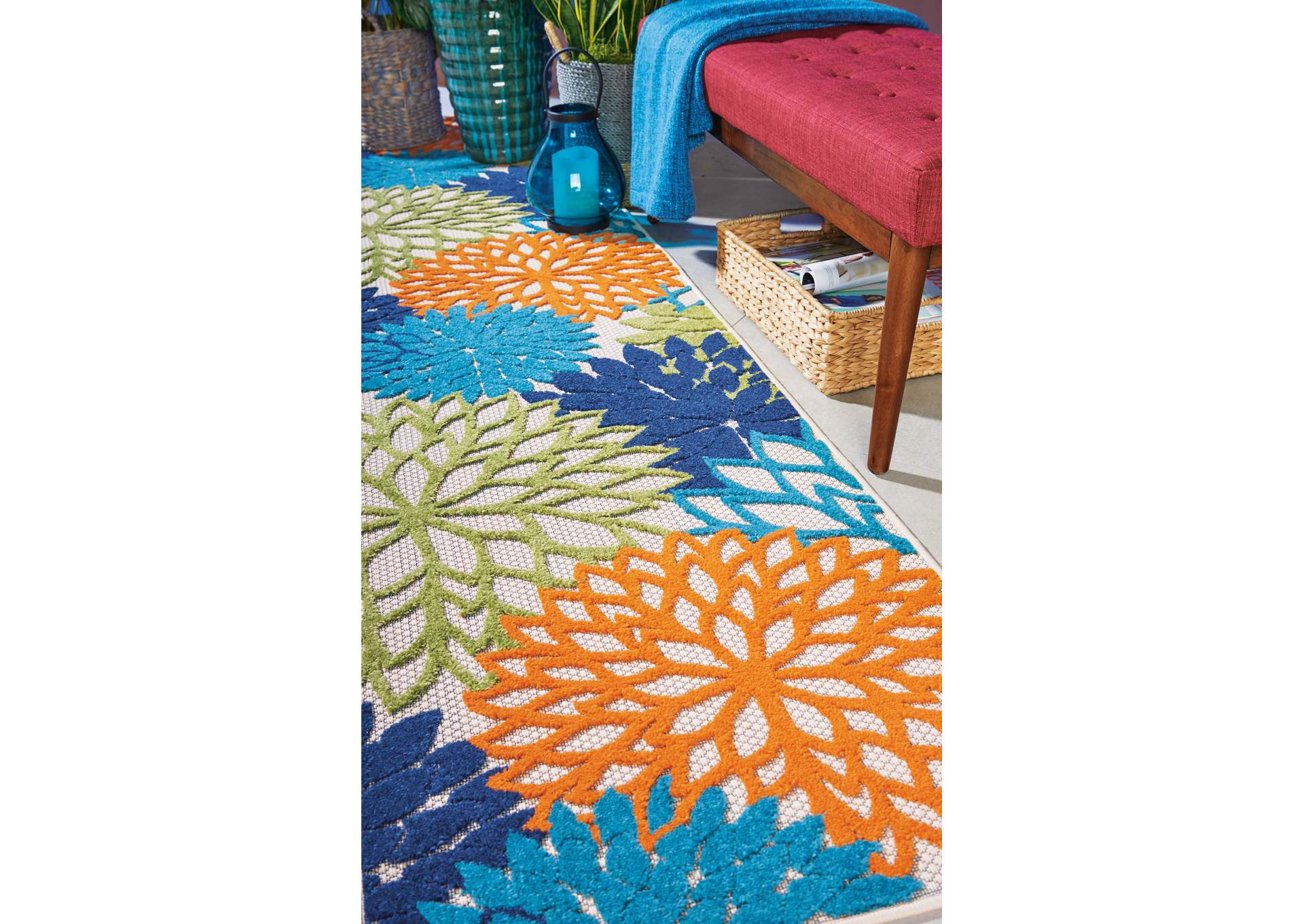 Nourison Aloha 12' Runner Multicolor Area Rug,Nourison