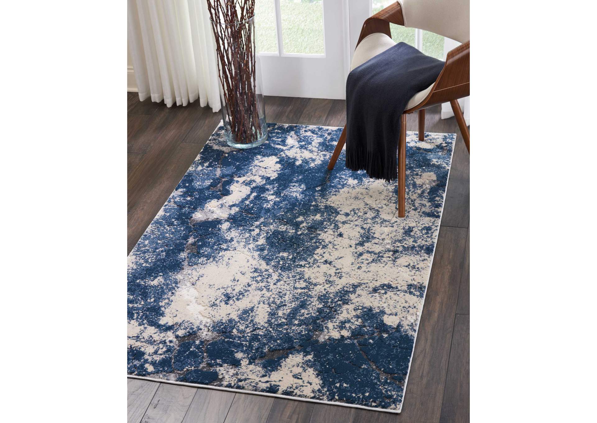 kathy ireland Home Heritage KI355 Beige and Blue 4'x6' Area Rug,Nourison