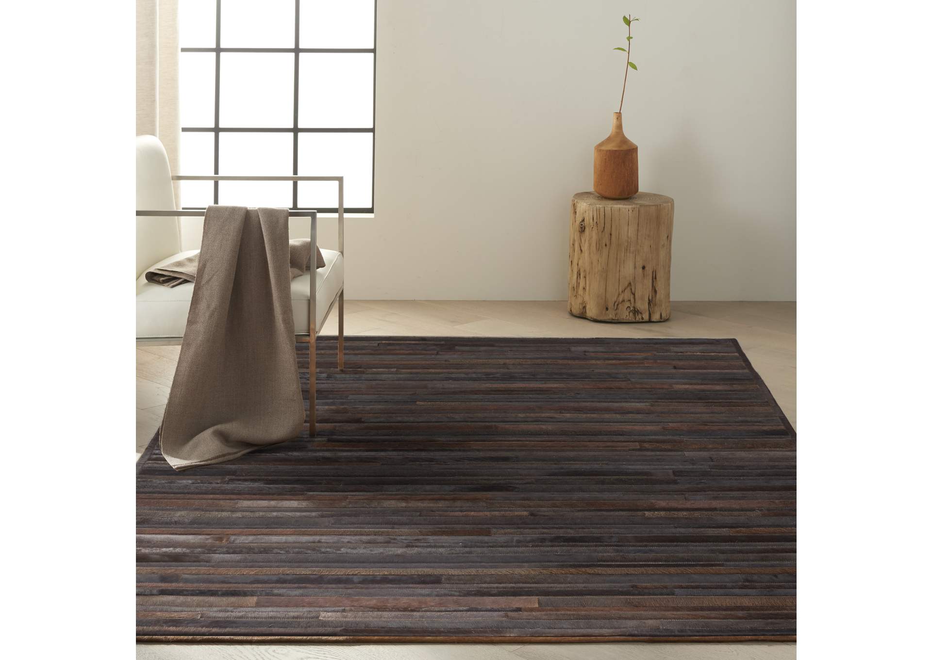 Calvin Klein Home Prairie PRA1 Brown 4'x6' Area Rug,Nourison