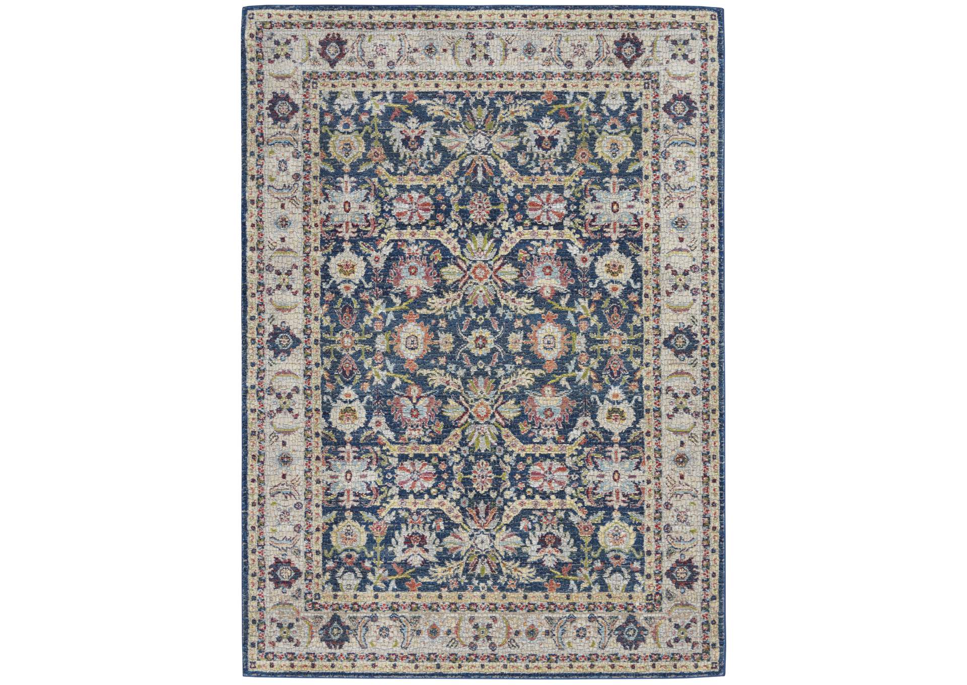 Nourison Ankara Global ANR13 Navy Blue Multicolor 4'x6' Persian Area Rug,Nourison