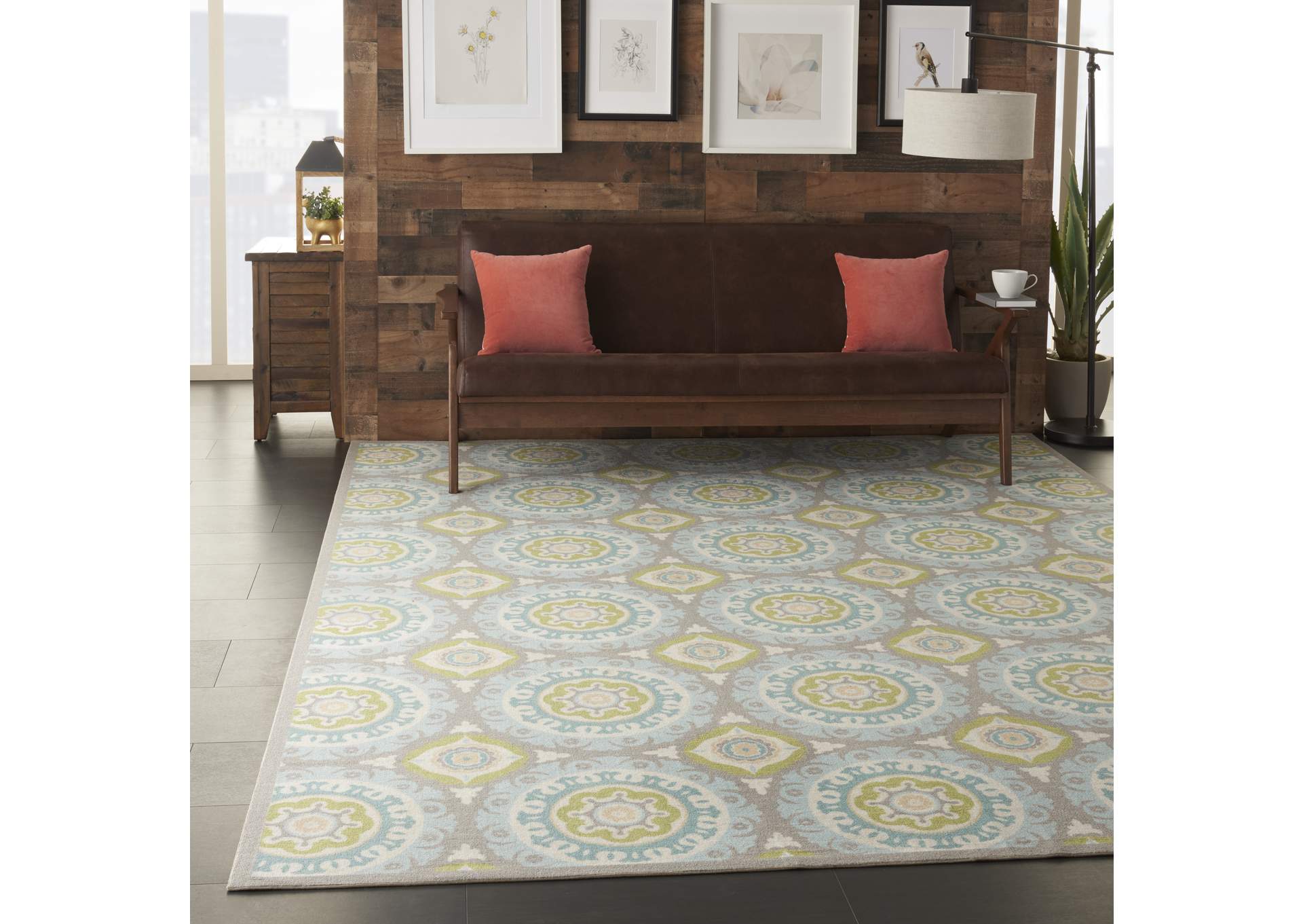 Waverly Sun N Shade SND16 Green 8'x11' Rug,Nourison