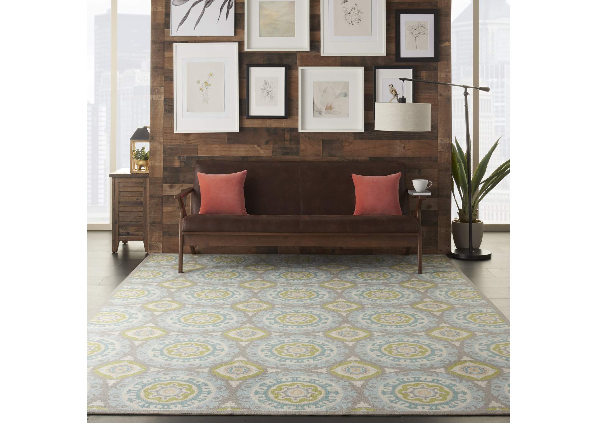 Waverly Sun N Shade SND16 Green 8'x11' Rug,Nourison