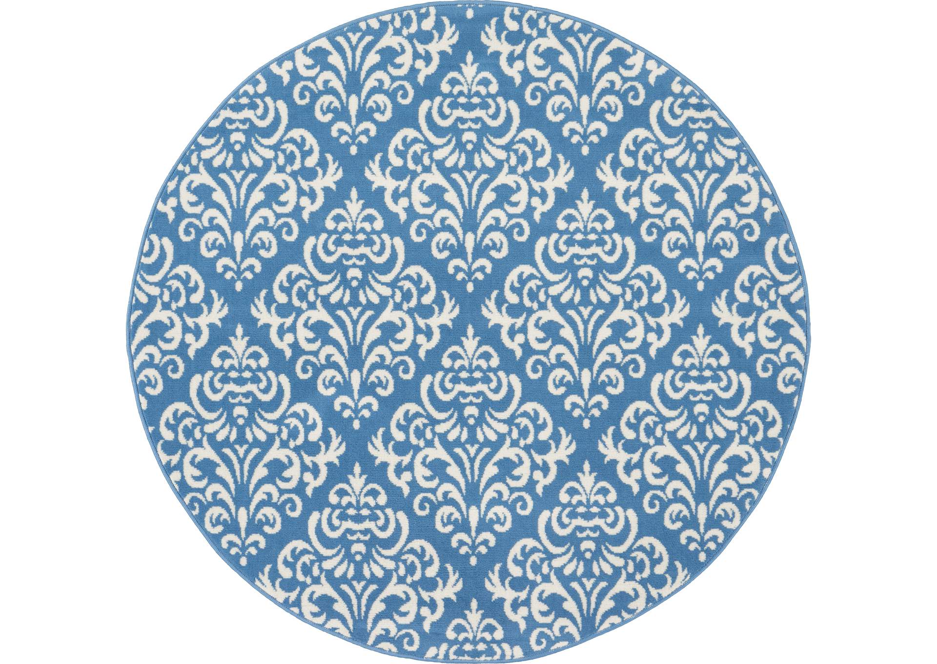Nourison Grafix GRF06 Blue 5' Round Area Rug,Nourison