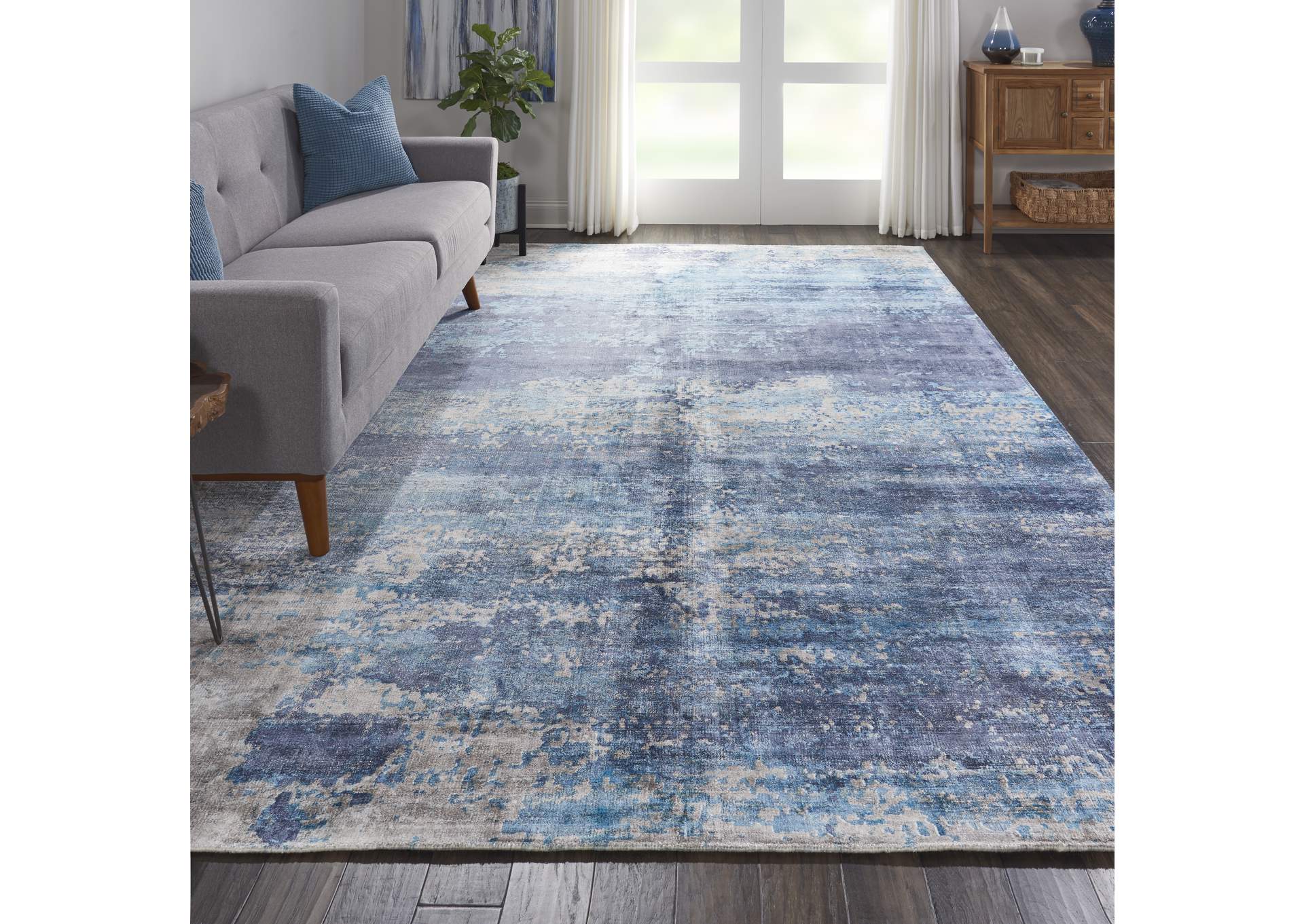 kathy ireland Home Safari Dreams KI374 Blue 8'x11' Oversized Rug,Nourison