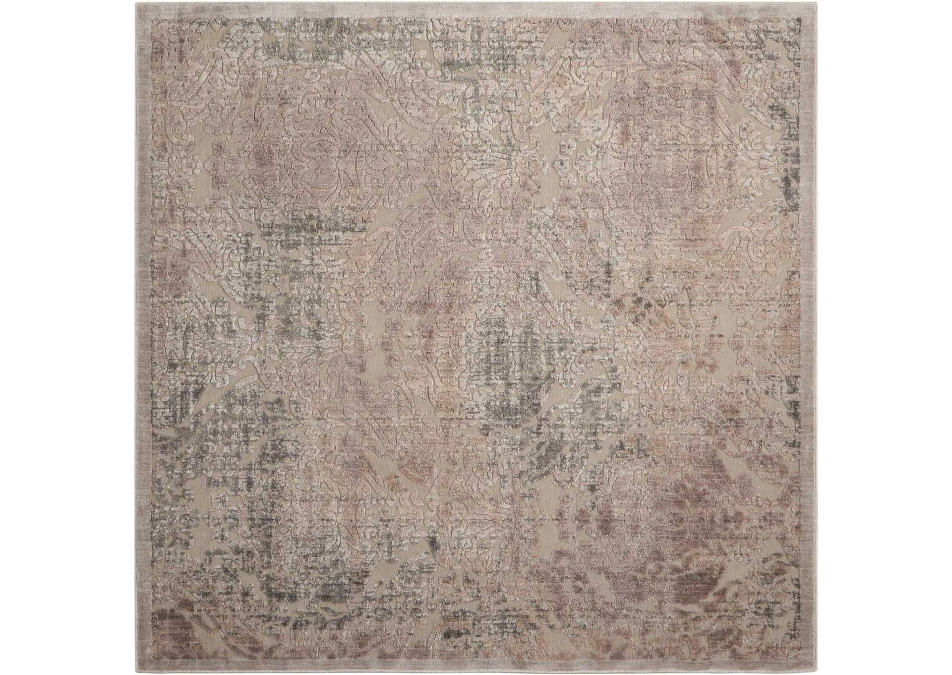 Nourison Graphic Illusions GIL09 Grey 7' Square Rug,Nourison