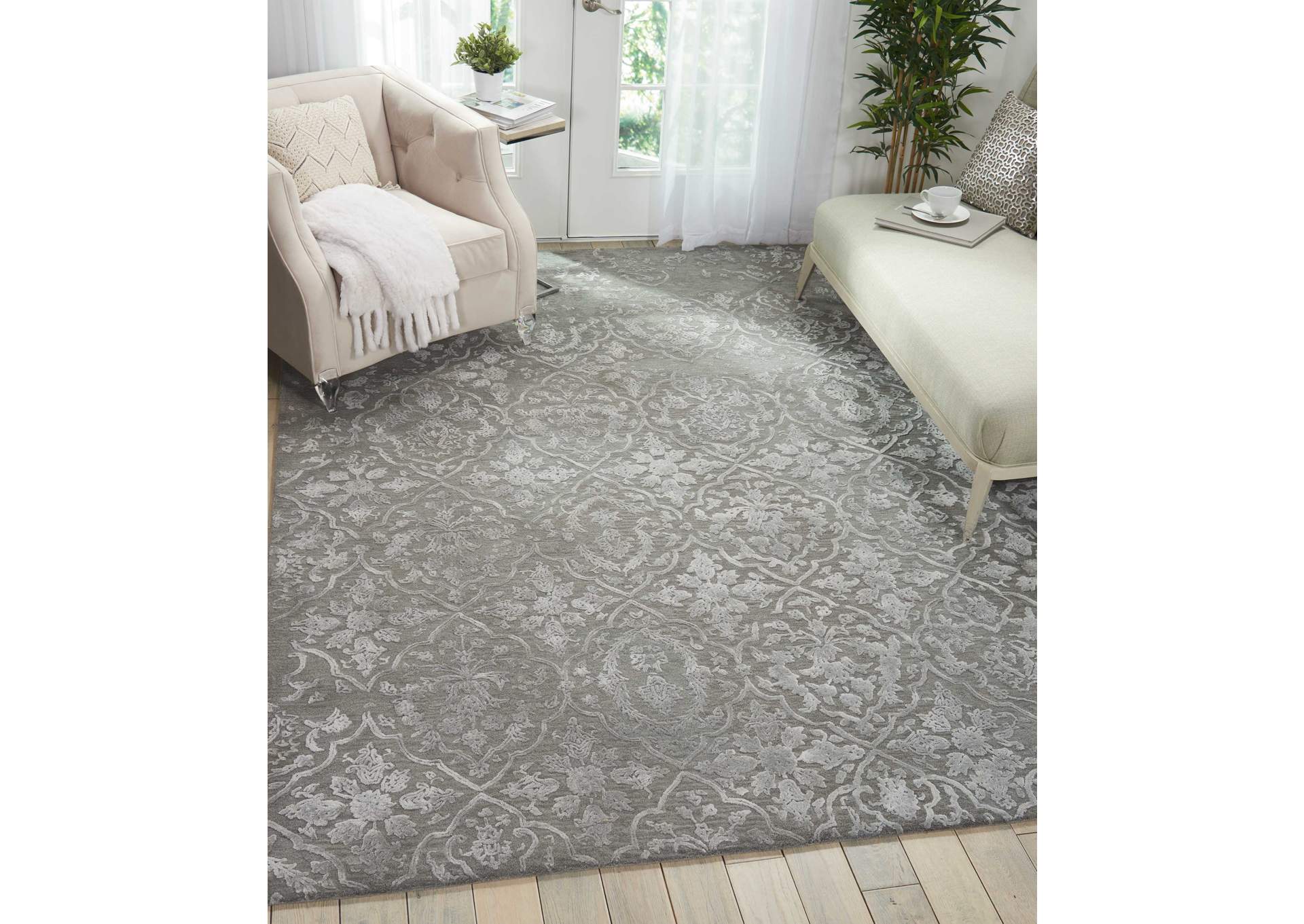 Nourison Opaline OPA14 Grey 10'x14' Oversized Rug,Nourison