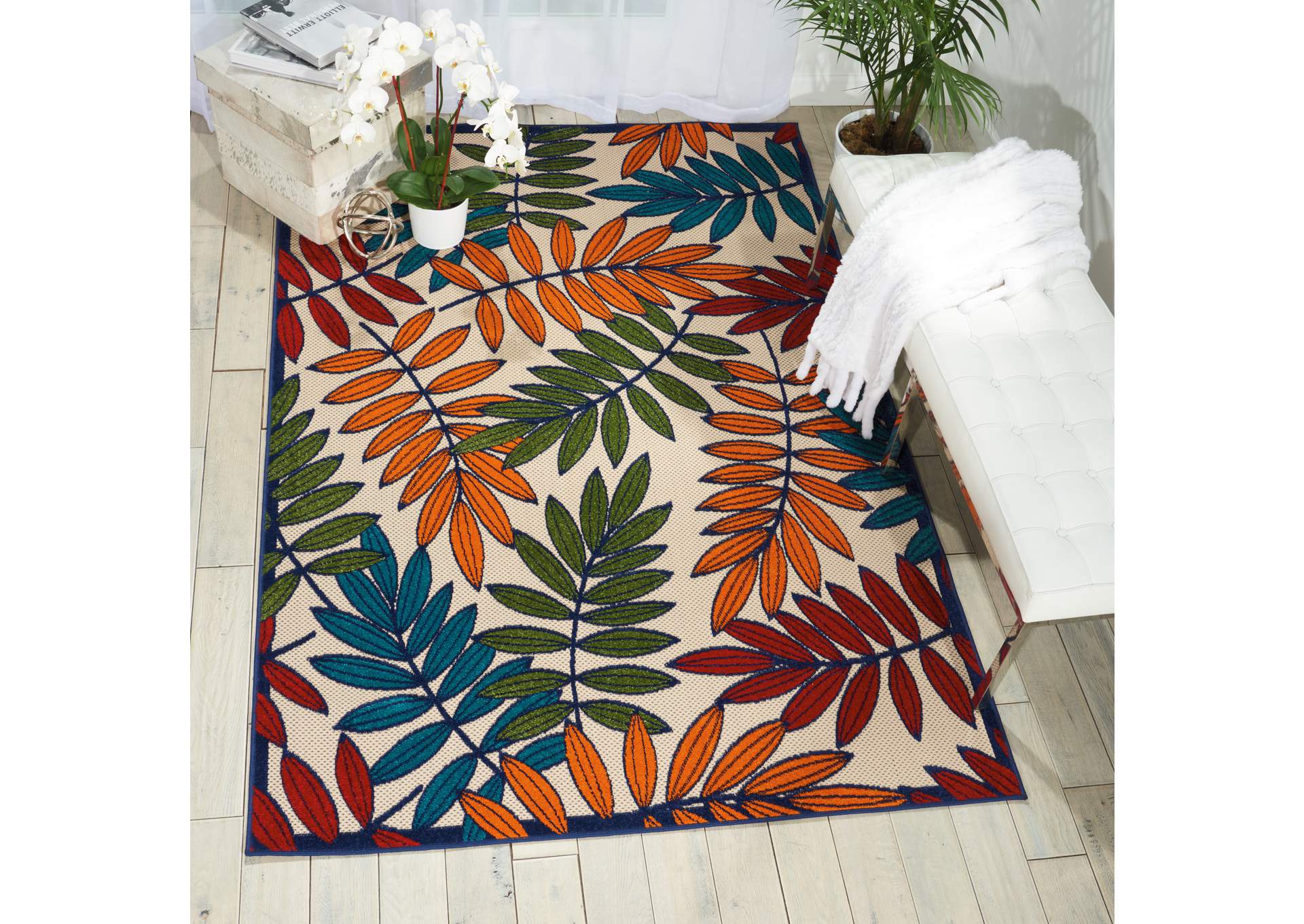 Nourison Aloha ALH18 Multicolor 4'x6' Indoor-outdoor Area Rug,Nourison