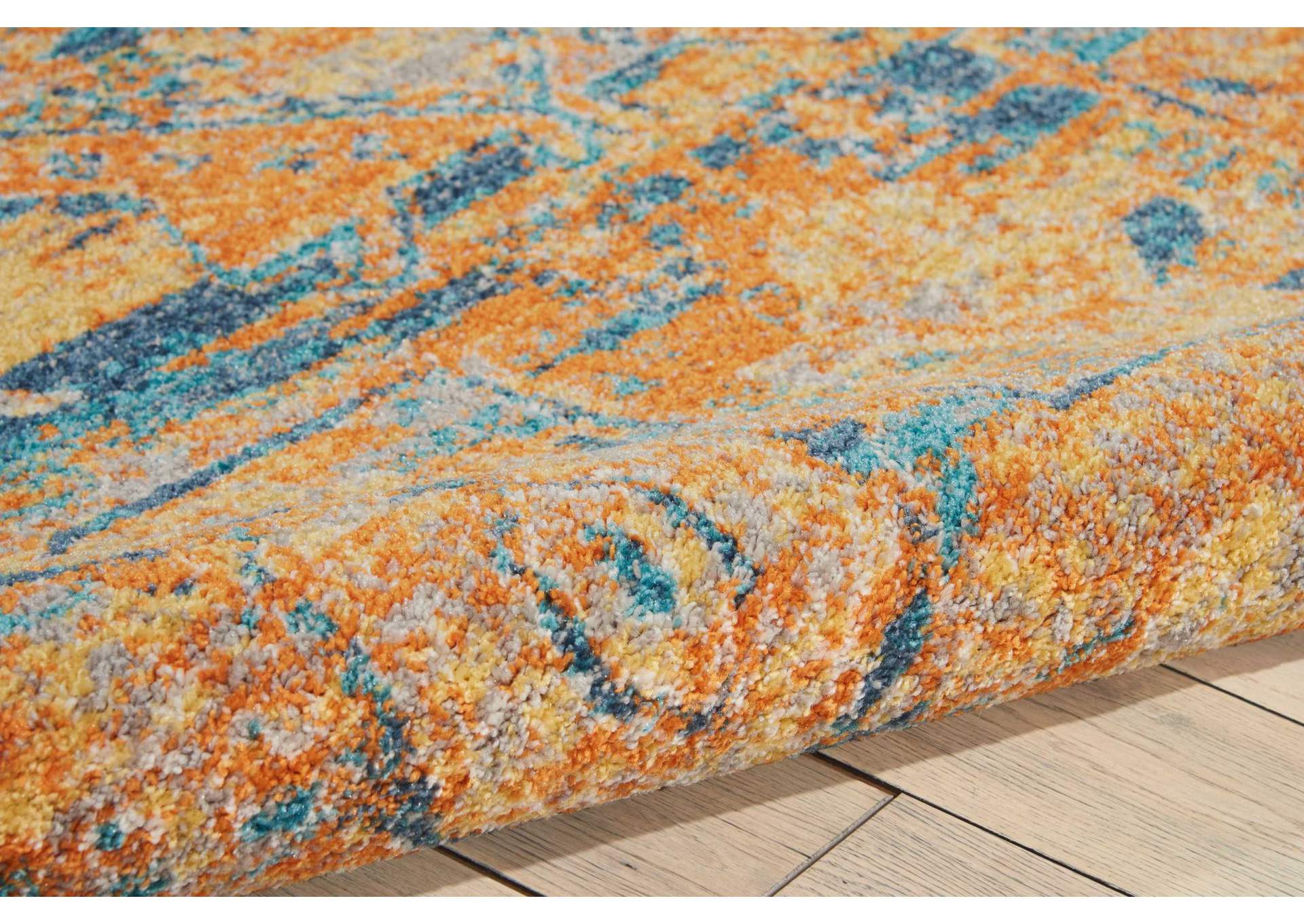 Nourison Passion PSN07 Orange and Blue 4'x6' Turkish Area Rug,Nourison