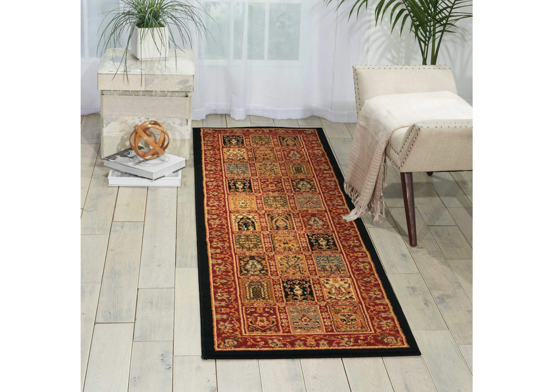 Nourison Paramount PAR07 Multicolor 7' Runner Hallway Rug,Nourison