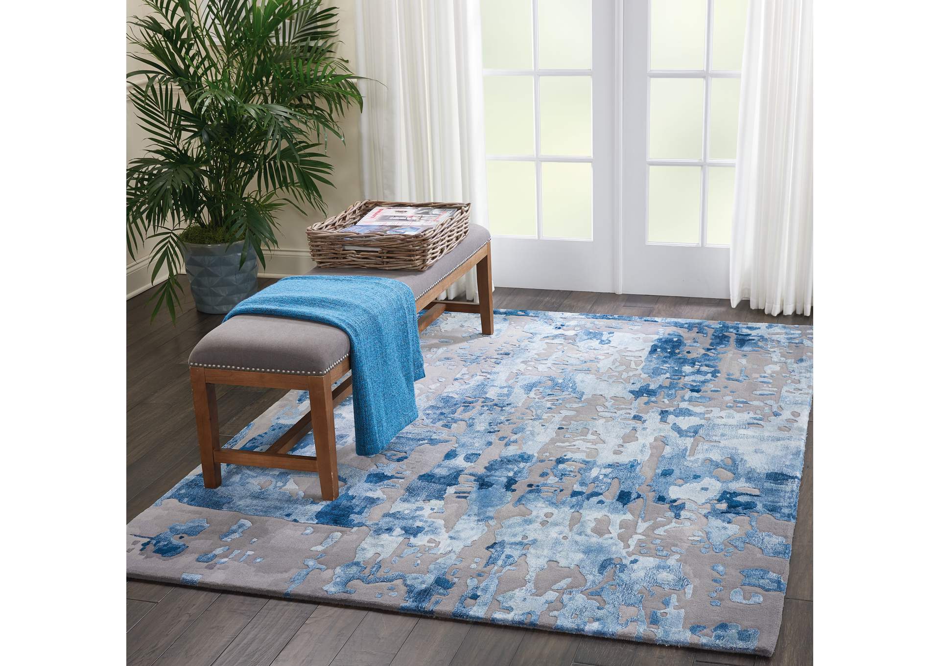 Nourison Prismatic 6'x8' Blue Grey Area Rug,Nourison